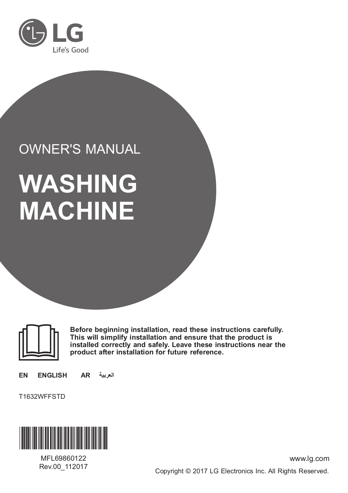 LG T1632WFFSTD Owner’s Manual