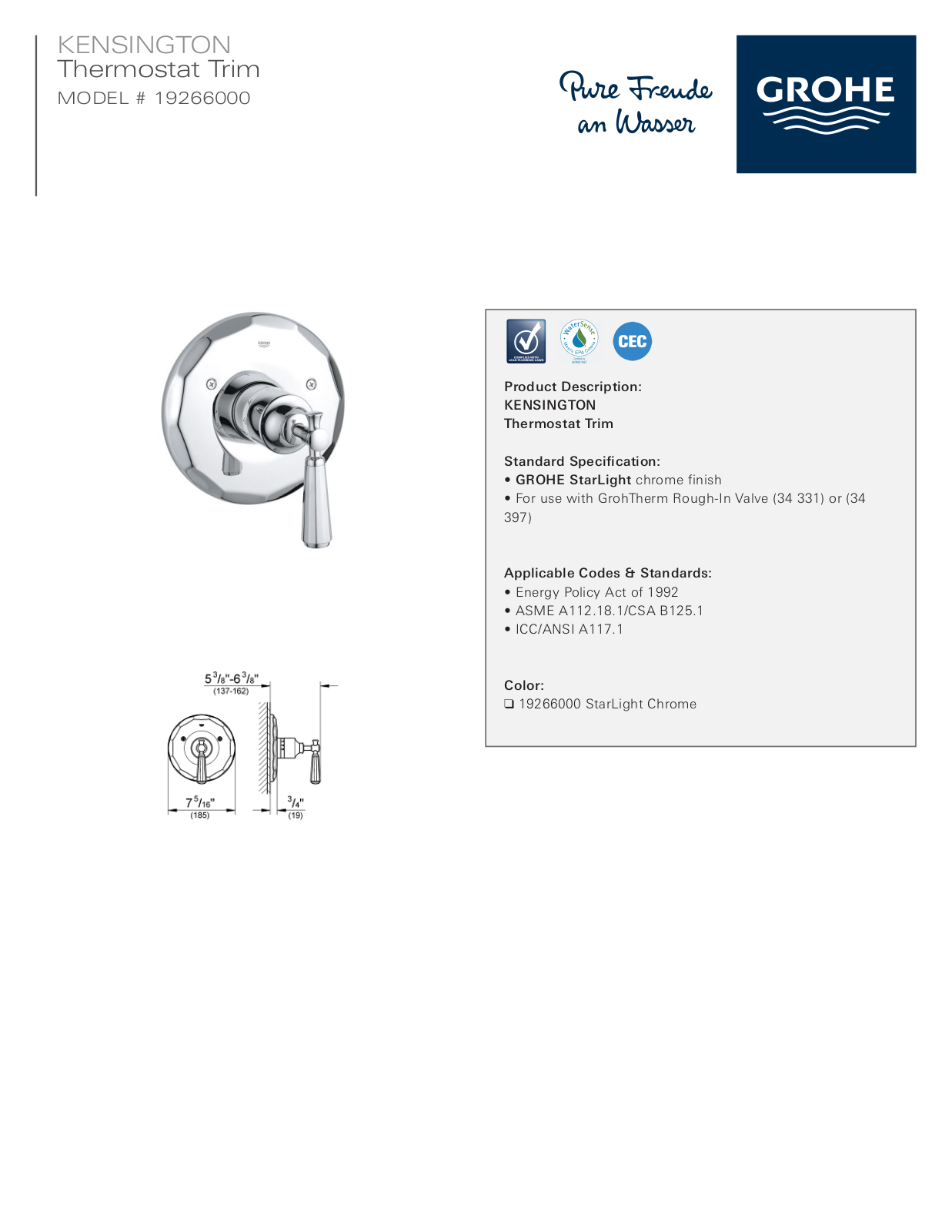 GROHE GRH3167 Specifications - ManualMachine.com