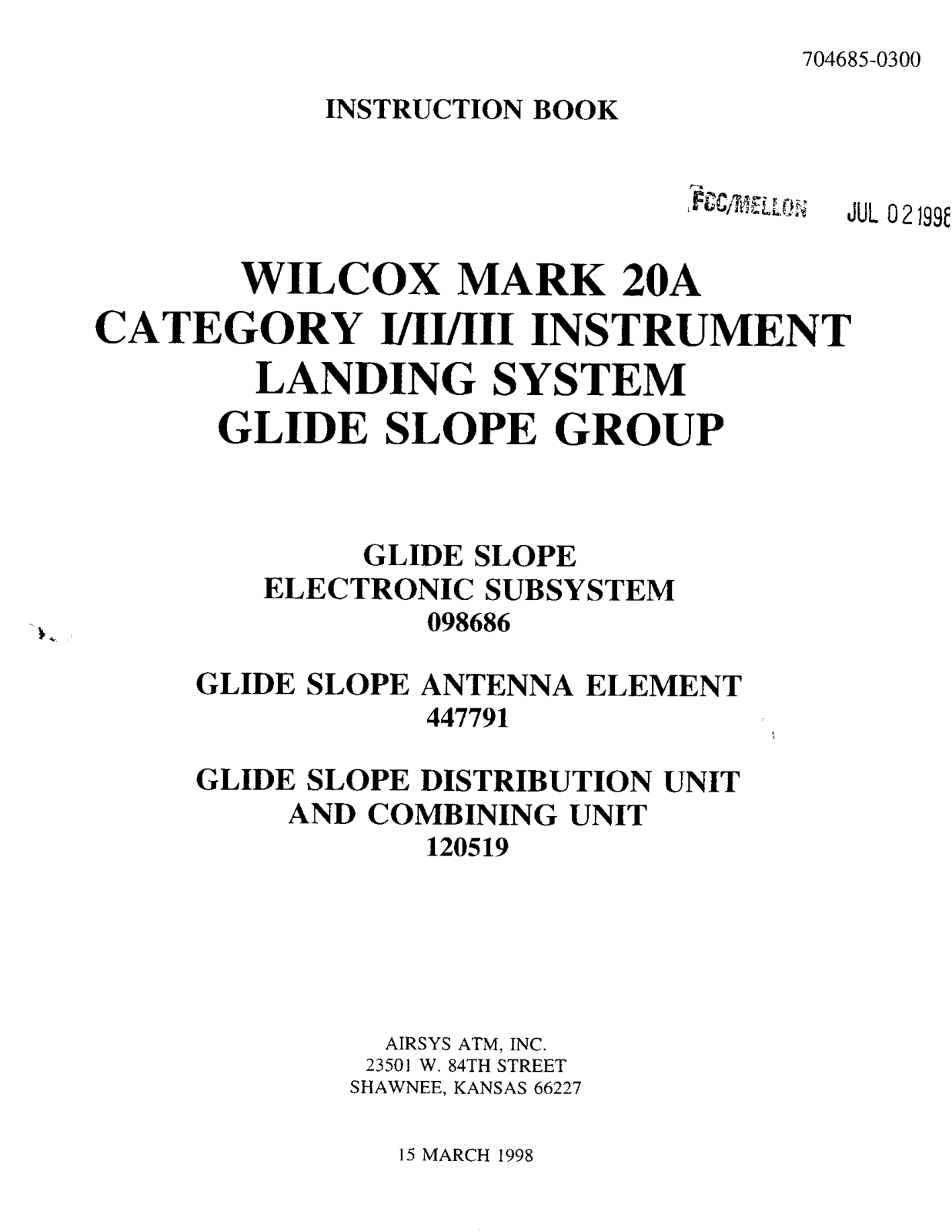 Thales ATM MK20AGS Users Manual