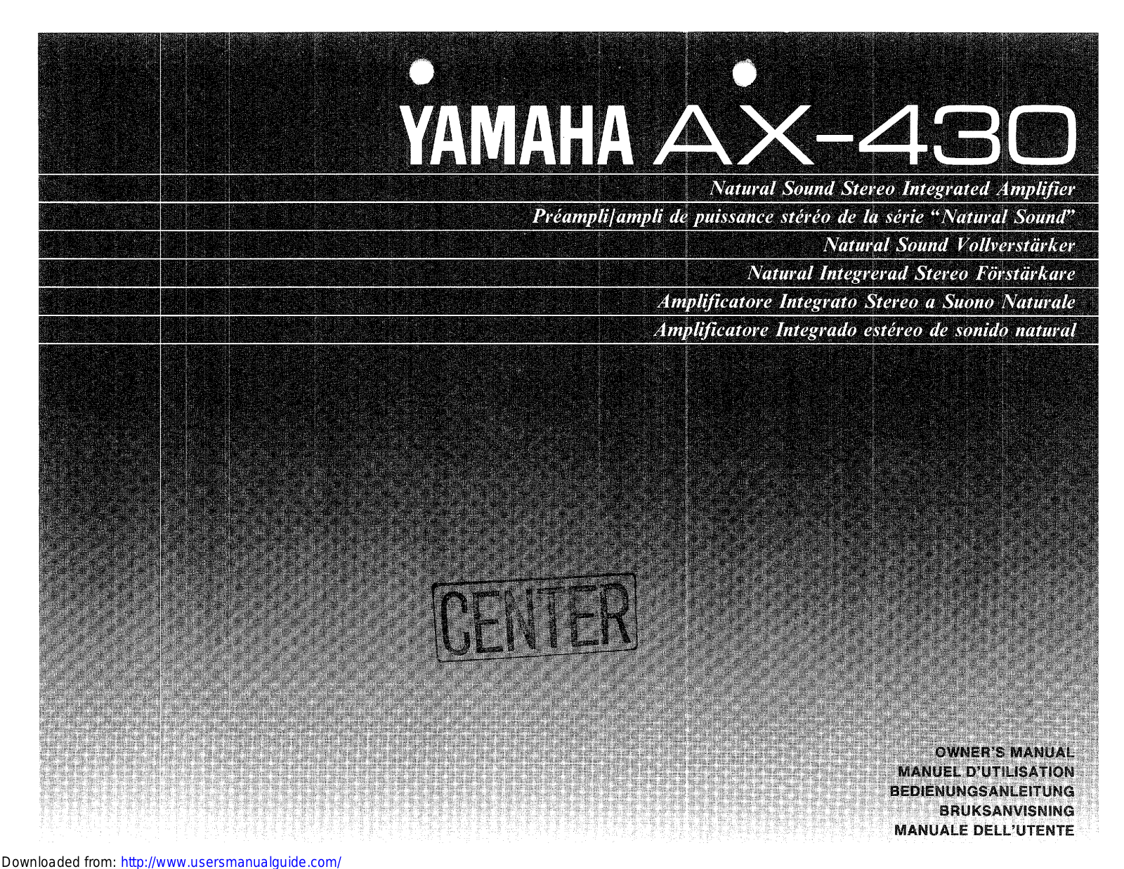 Yamaha Audio AX-430 User Manual