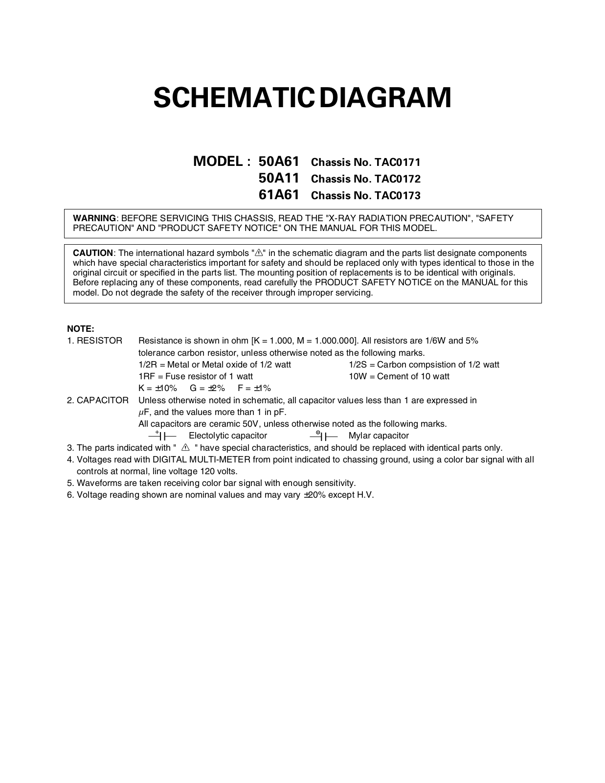 Toshiba 50a61cd schematic