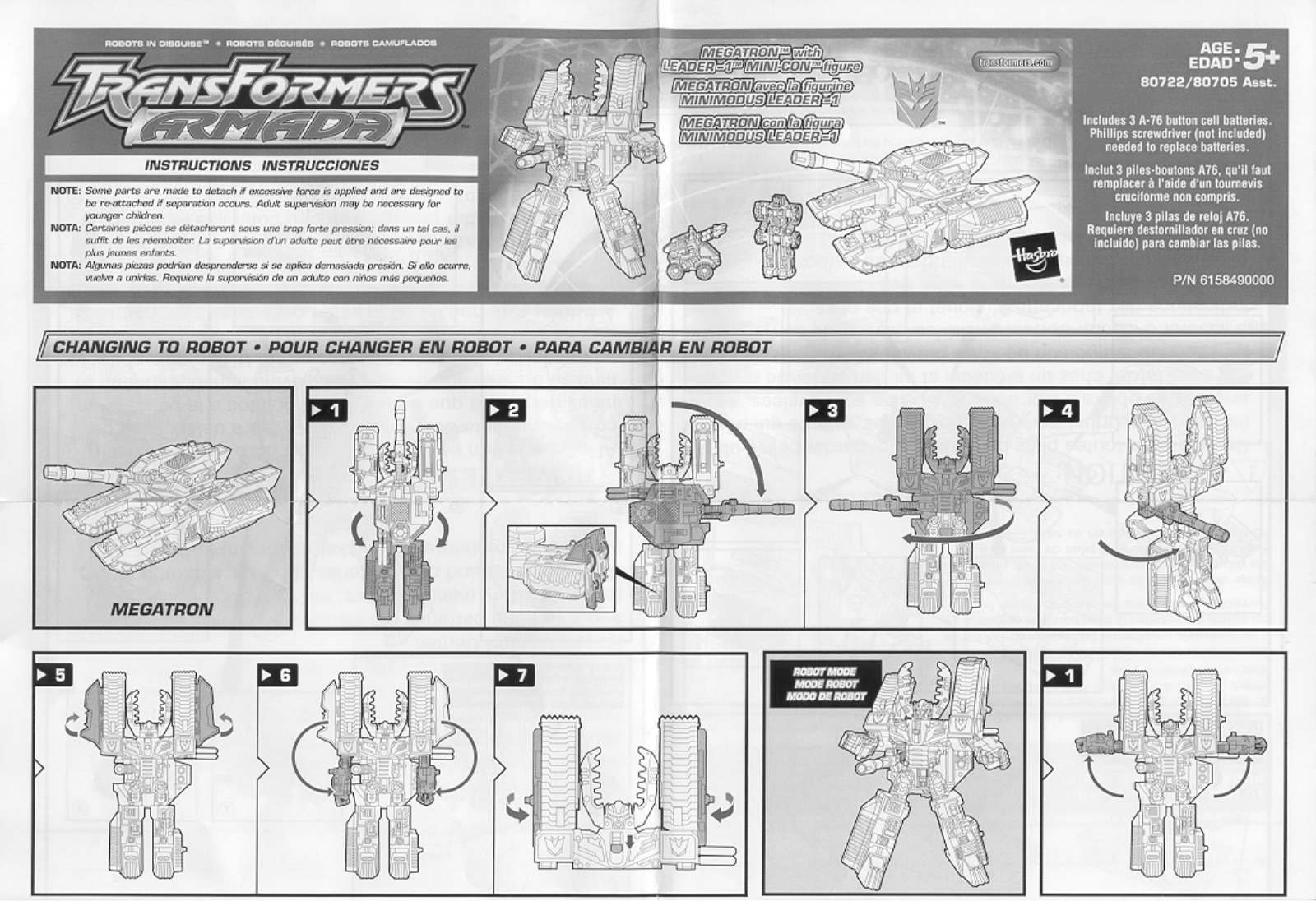 HASBRO MEGATRON with LEADER-1 MINI-CON figure User Manual