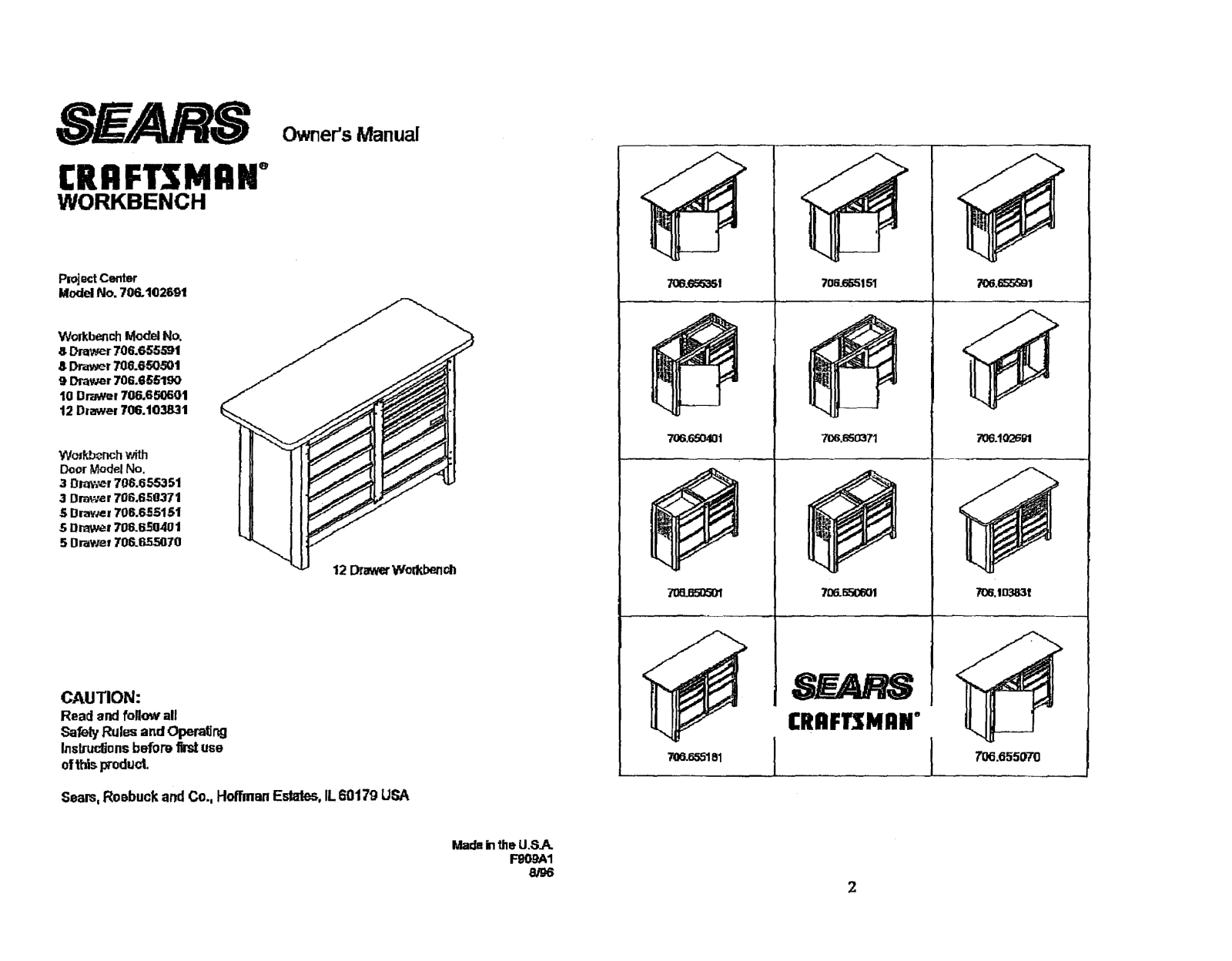 Craftsman 706655151, 706655190, 706655070, 706598310 Owner’s Manual - ManualMachine.com