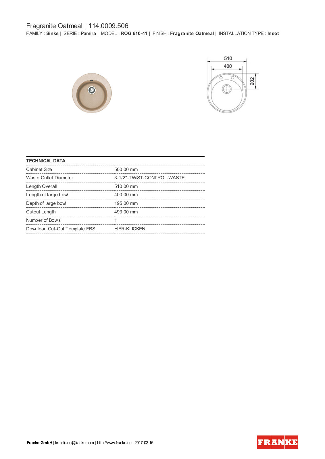 Franke 114.0009.506 Service Manual