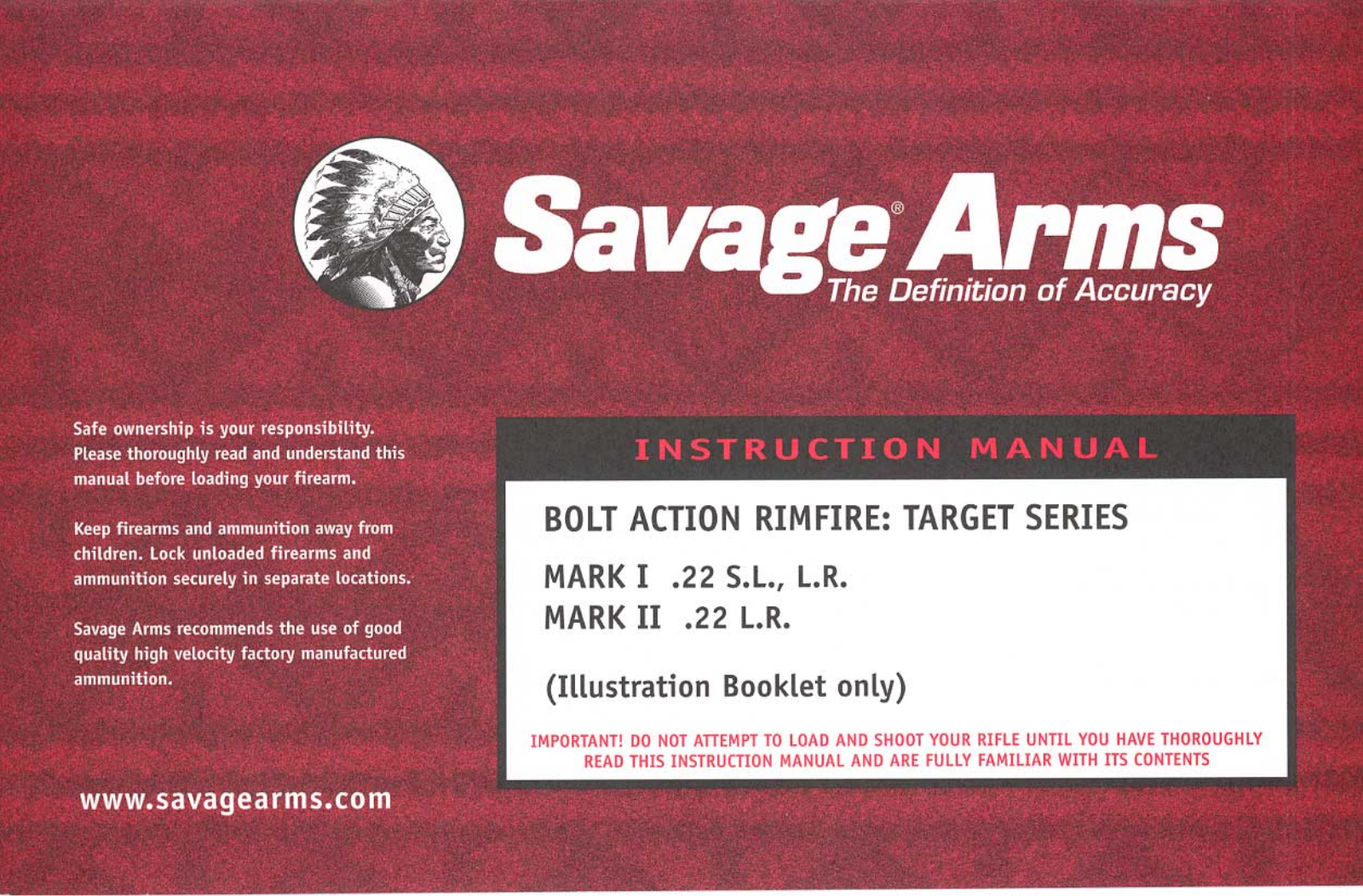 Savage Bolt-Action Rim Fire Mark II Target Series Instruction Manual