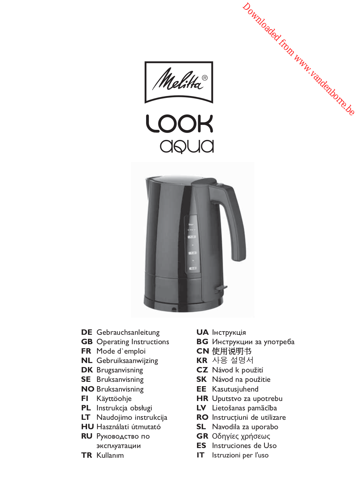 MELITTA LOOK AQUA User Manual