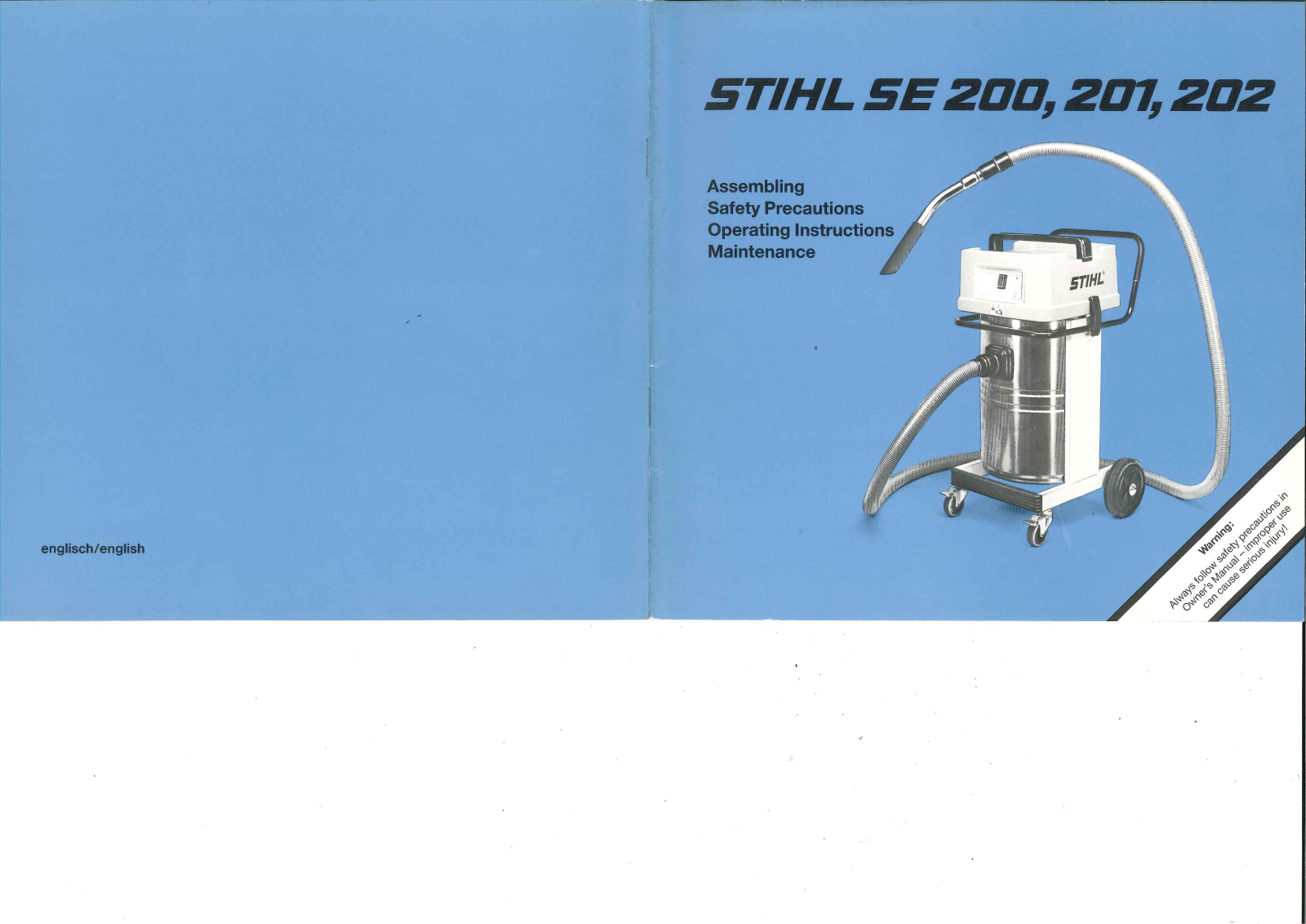 Stihl SE 200, SE 201, SE 202 Operating Instructions Manual