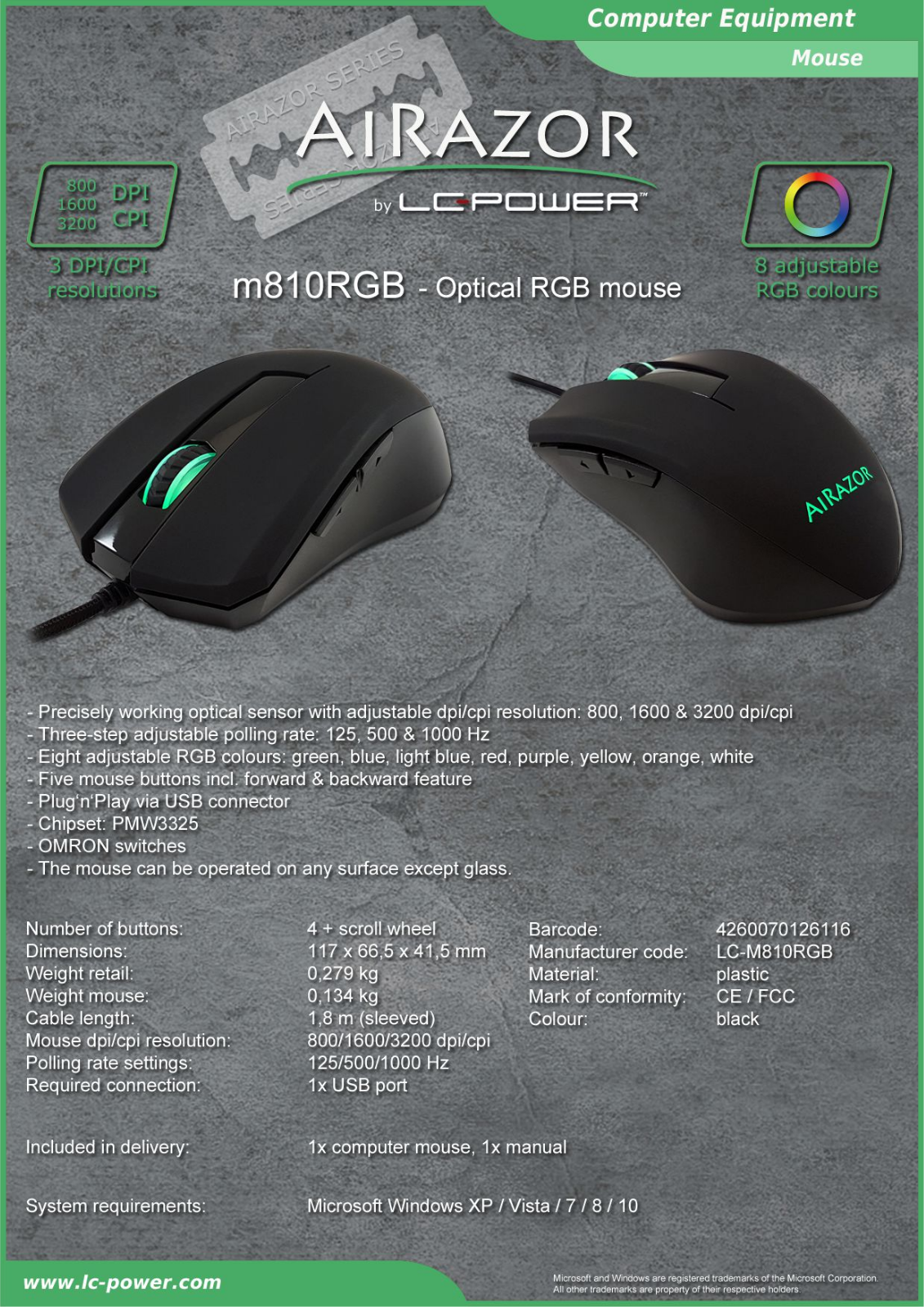 LC-Power LC-M810RGB User Manual