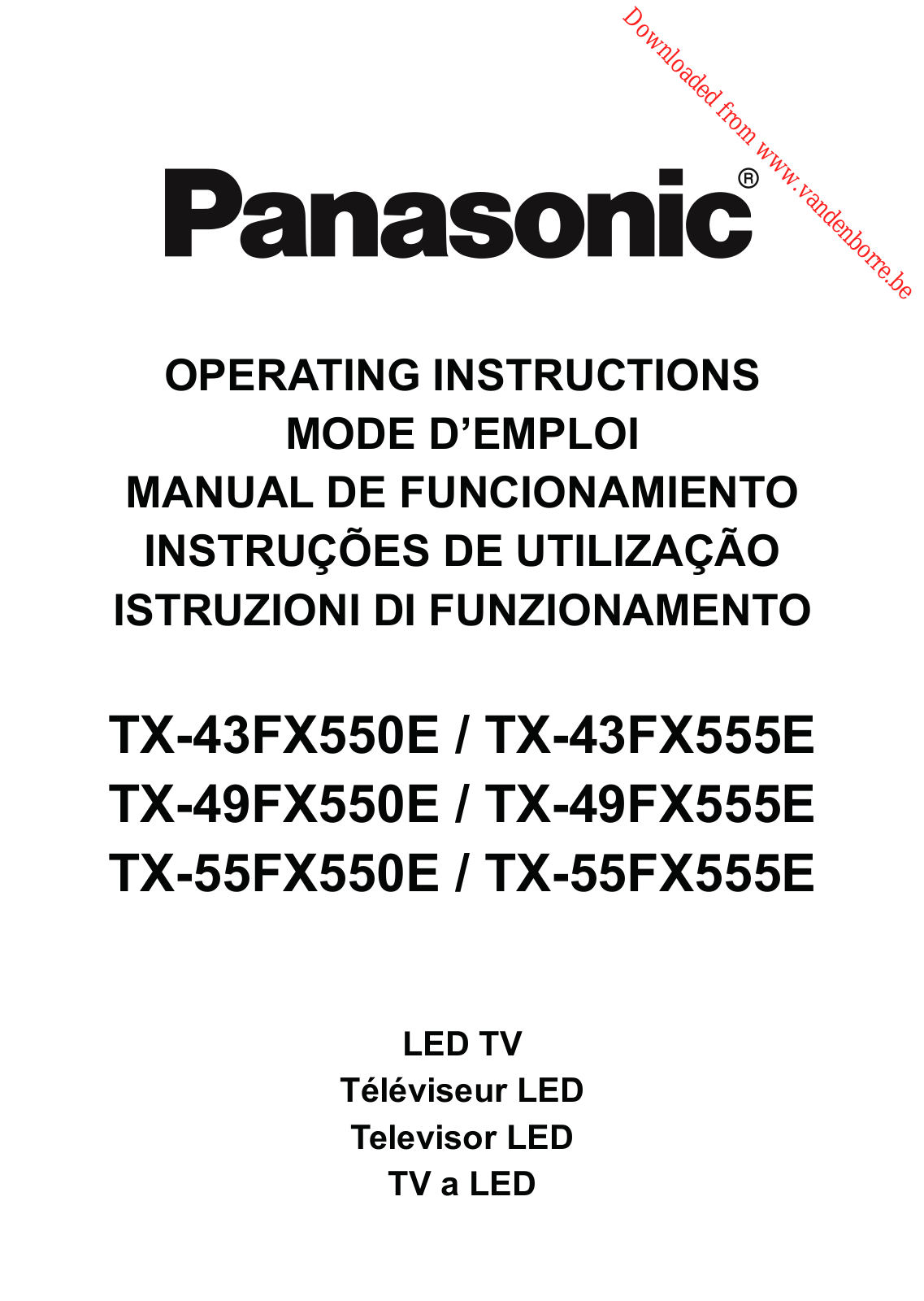 PANASONIC TX-43FX550E, TX-43FX555E, TX-49FX550E, TX-49FX555E, TX-55FX550E User Manual