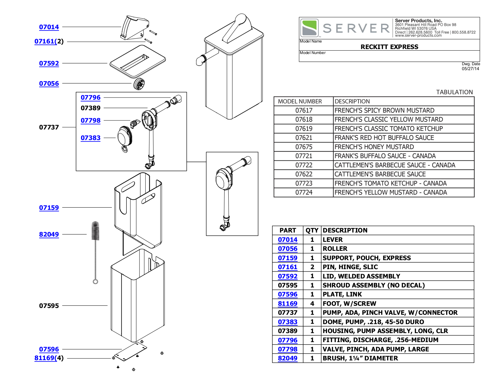 Server 07617, 07618, 07619, 07724, 07723 Parts Manual