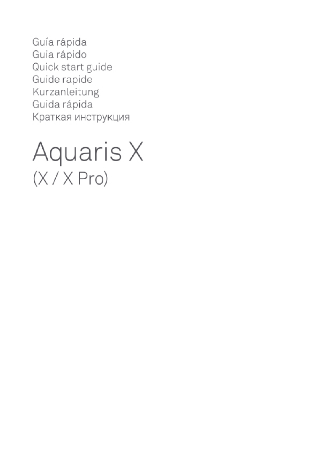 BQ Aquaris X PRO, Aquaris X User Manual