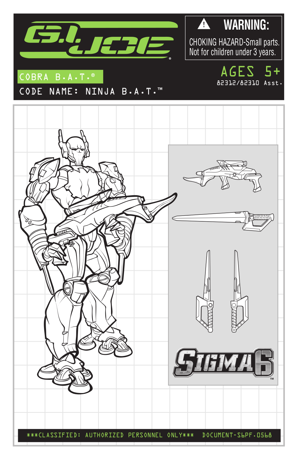 HASBRO GI Joe Ninja Cobra B.A.T User Manual