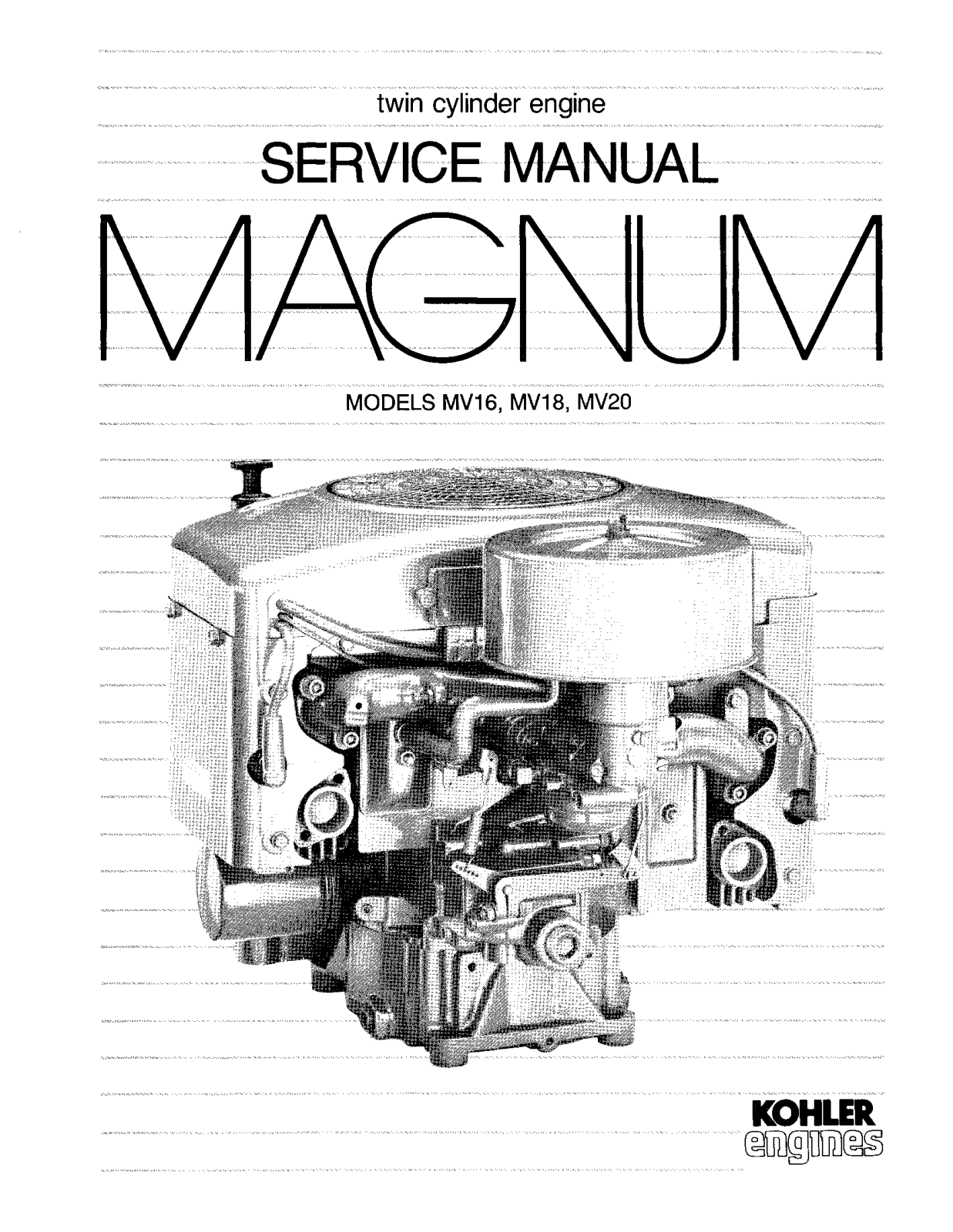 Kohler MV20, MV16, MV18 User Manual