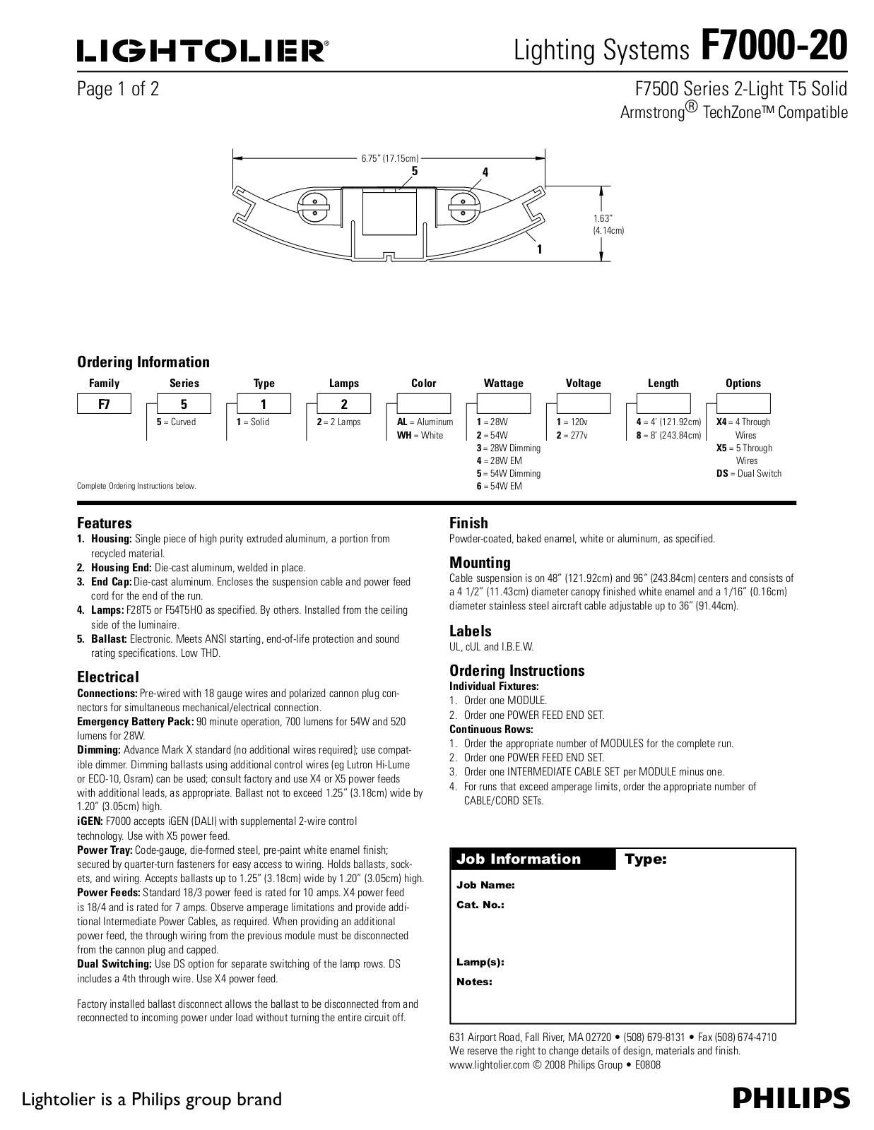 Lightolier F7000-20 User Manual