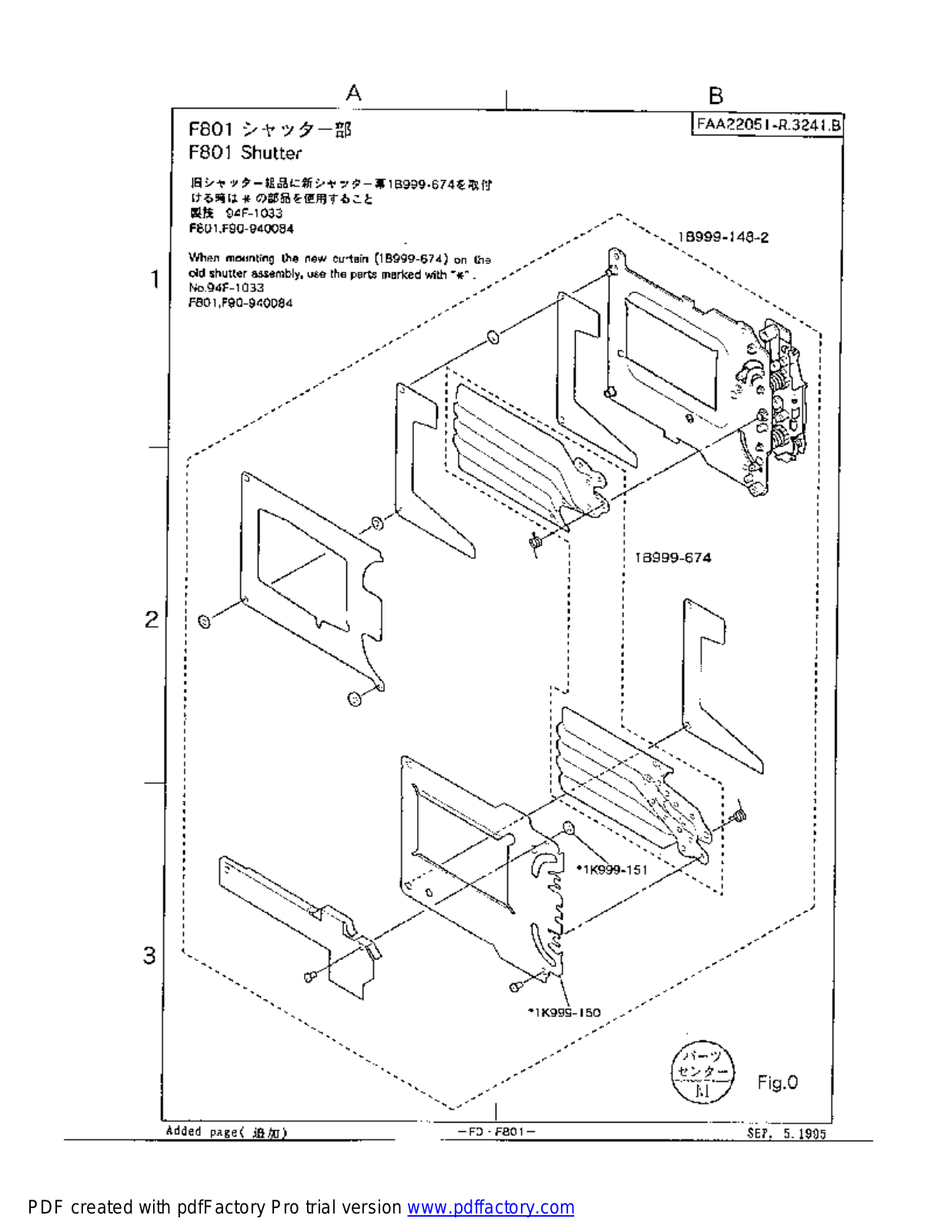 Nikon F801 Part List