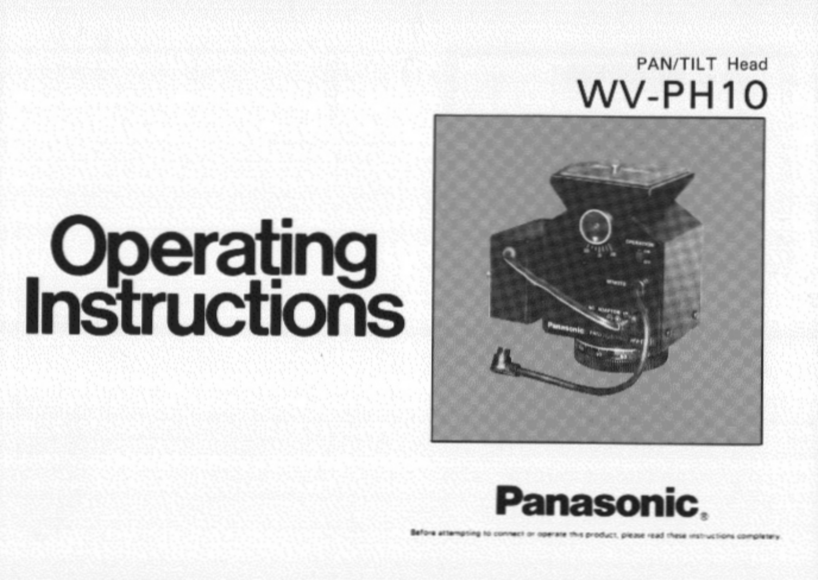 Panasonic WV-PH10 User Manual