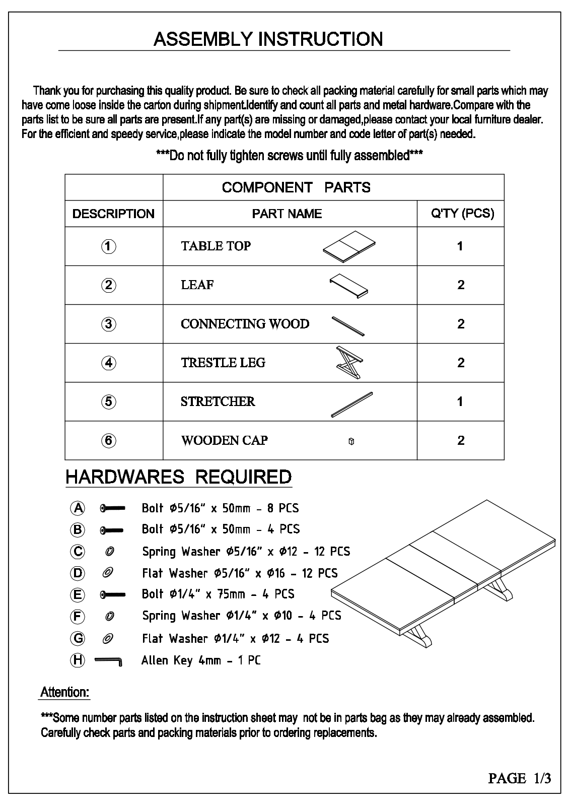 Sand & Stable W000748037 Assembly Instruction