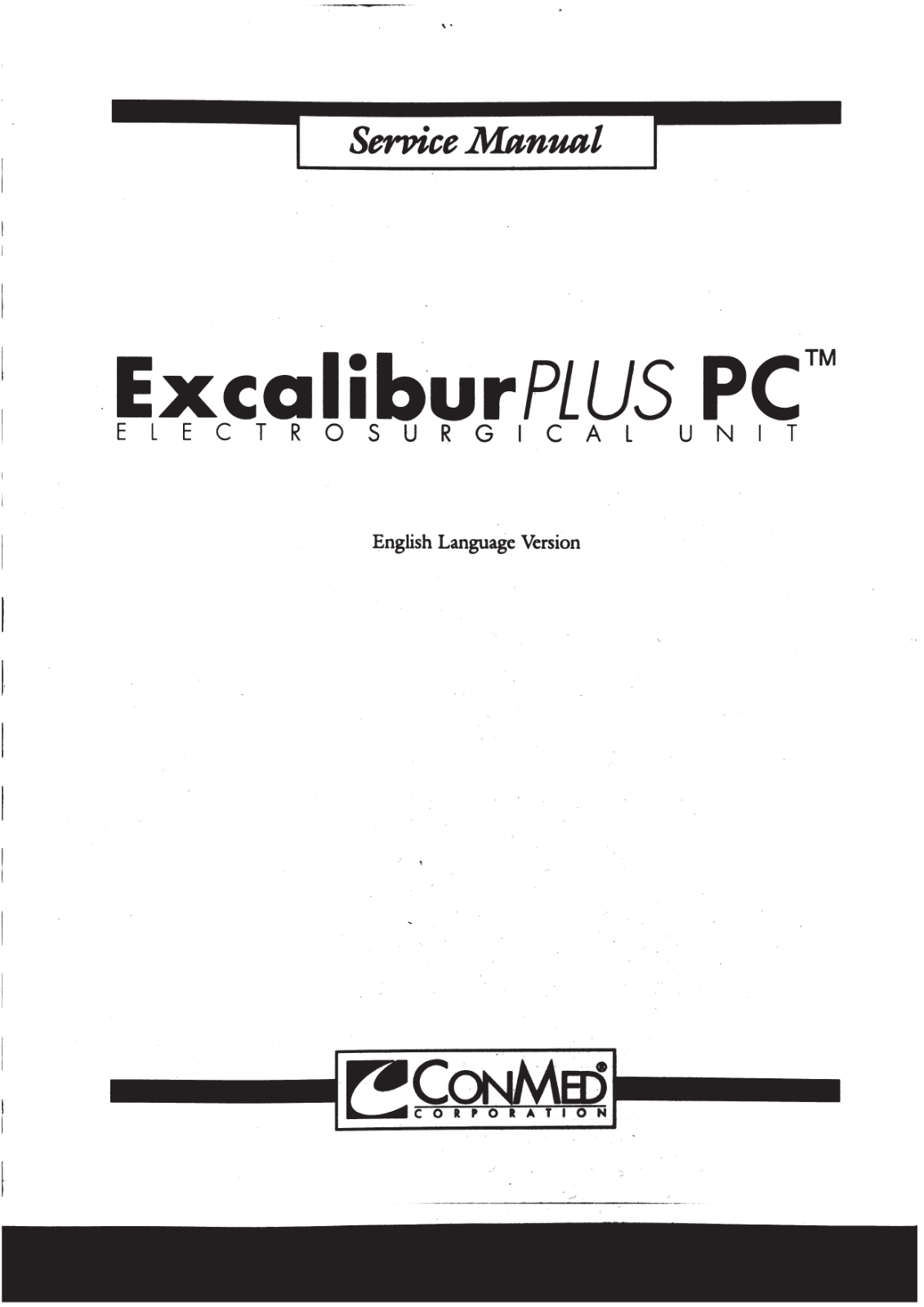 Conmed Excalibur Plus PC Service Manual
