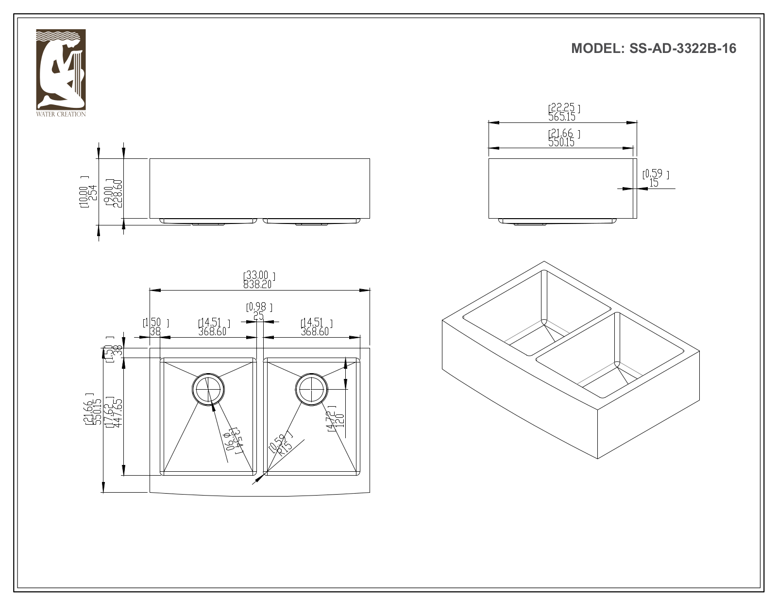 Water Creation CF511AD3322B User Manual