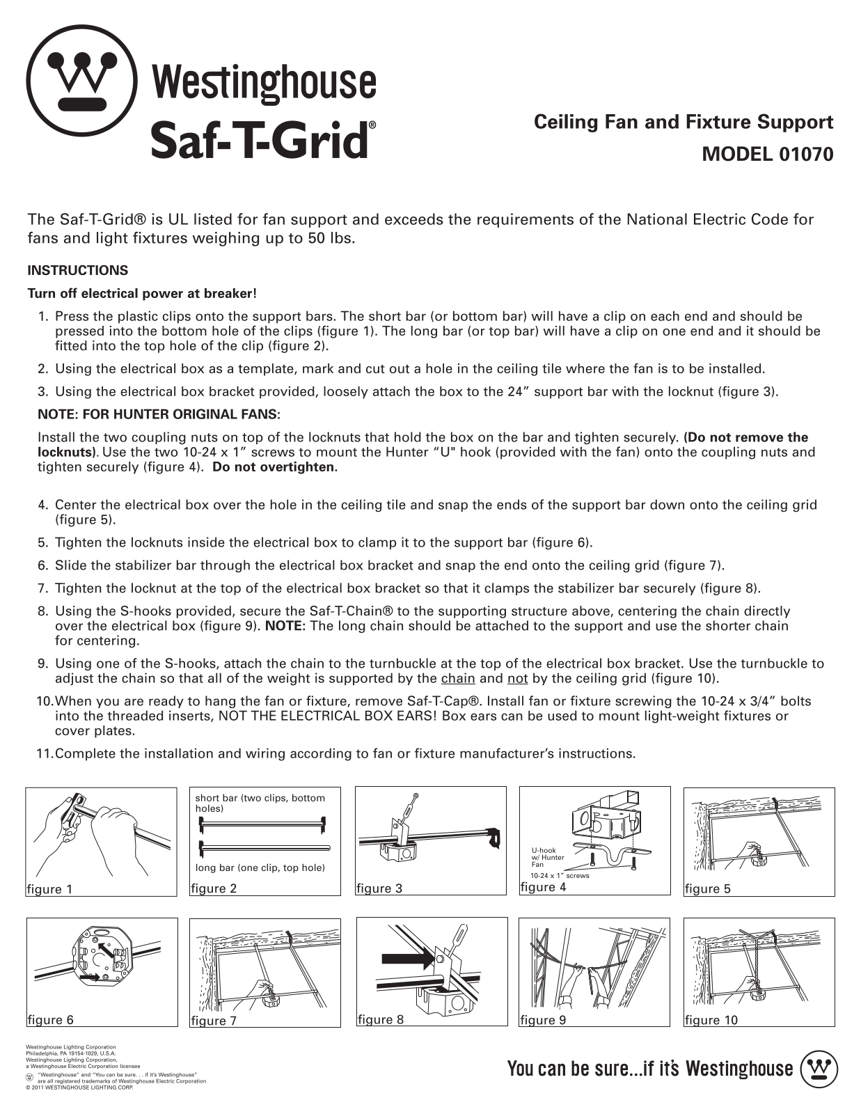 Westinghouse 0107000 Instruction Manual