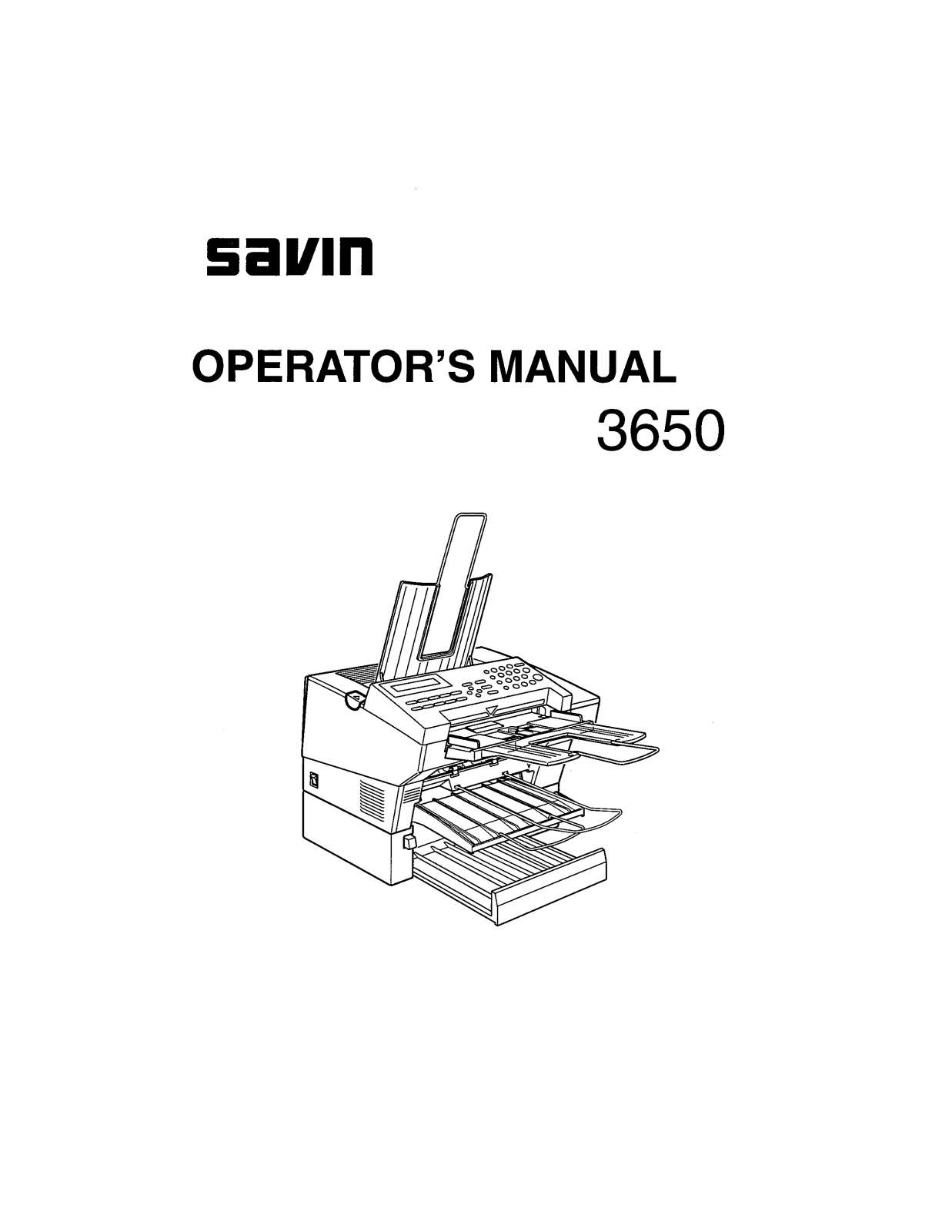 Savin 3650 Operating Instruction