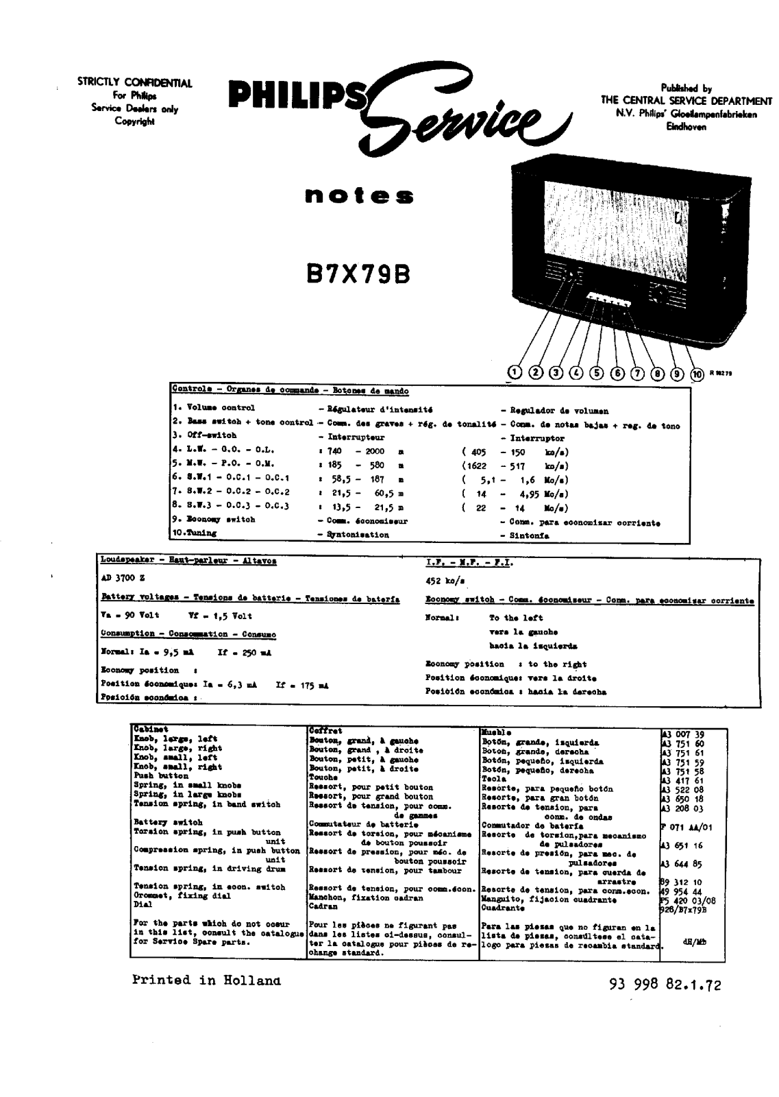Philips B-7-X-79-B Service Manual