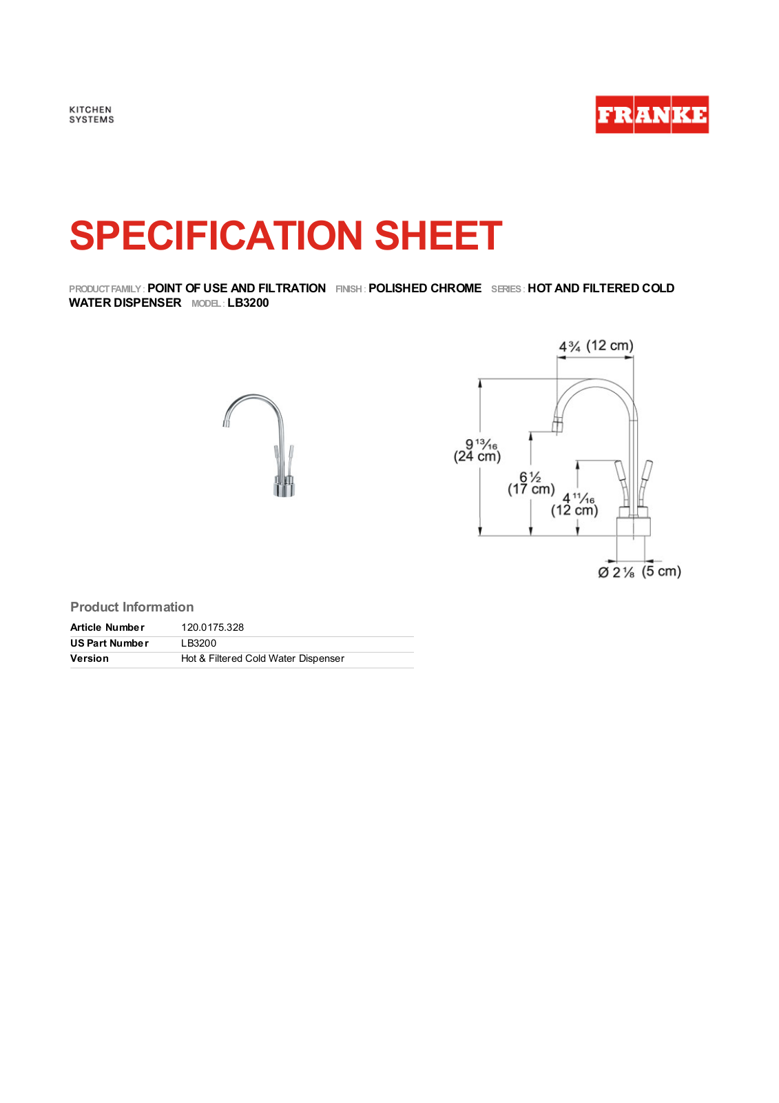 Franke Foodservice LB3200 User Manual