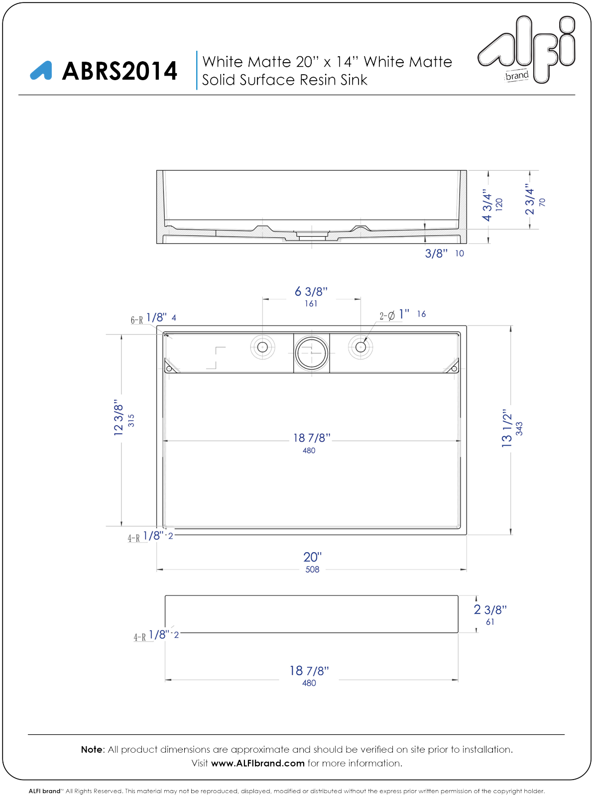 Alfi Brand NBT10213 Dimensions - ManualMachine.com