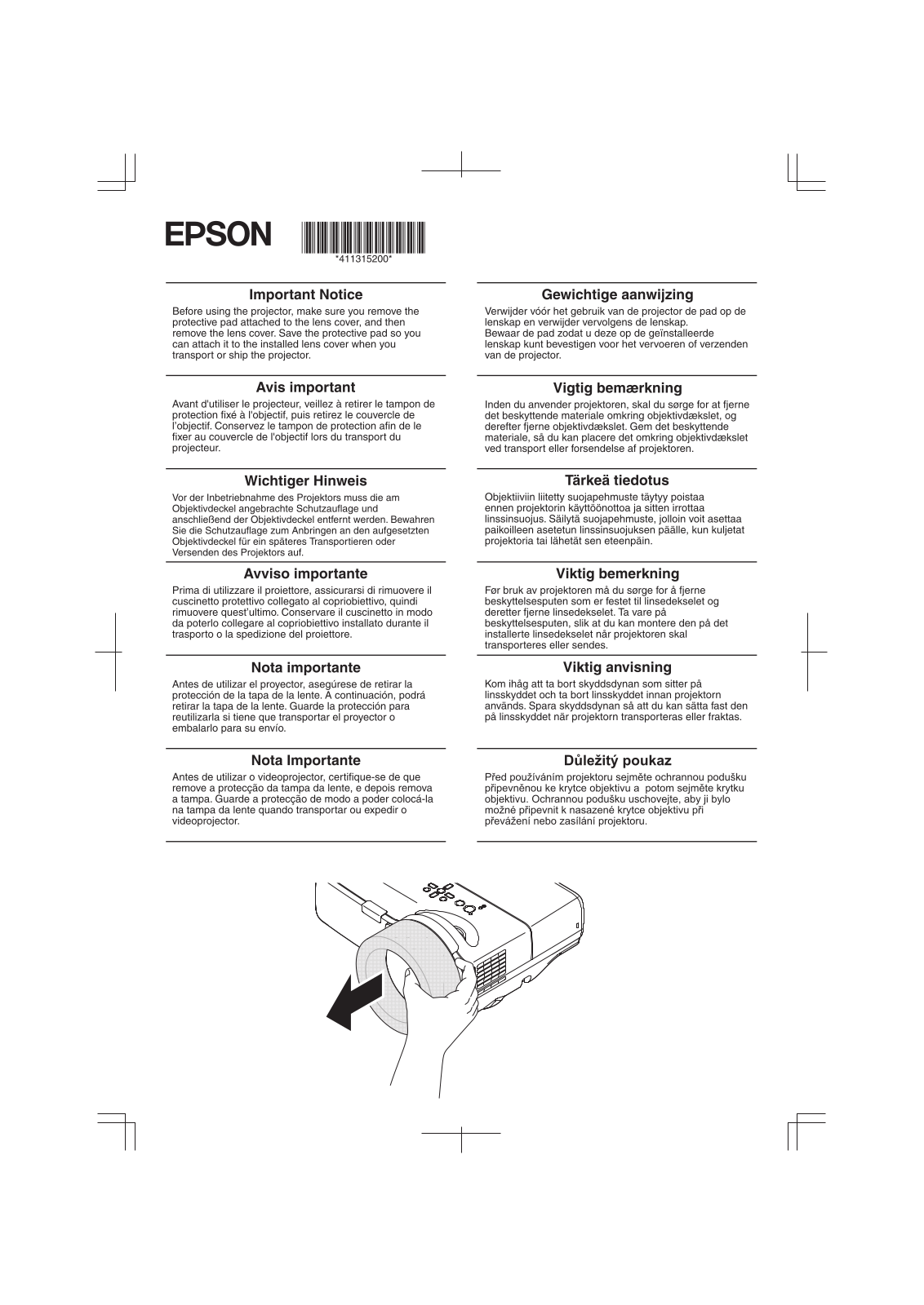 Epson EMP-400W User notes