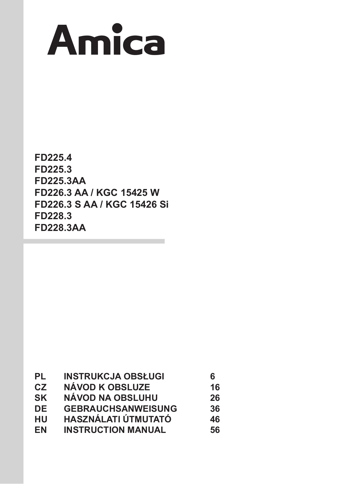 Amica FD228.3, FD225.4 Operating Instructions