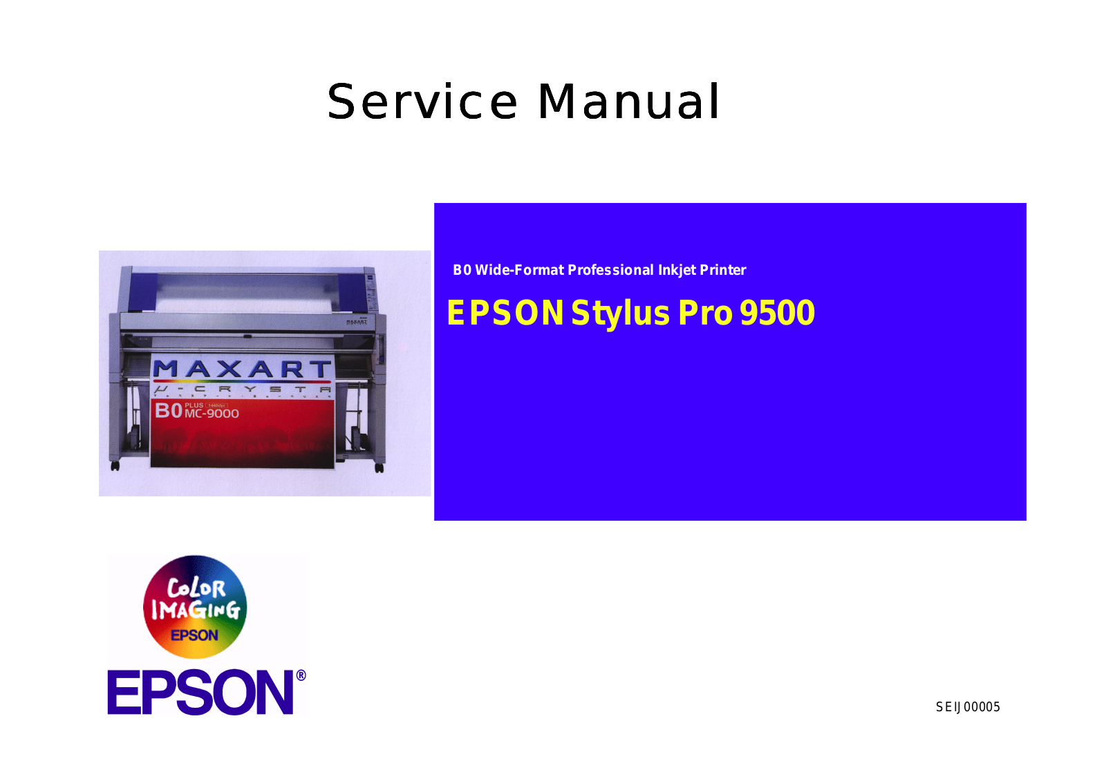 Epson Pro 9500A User Manual