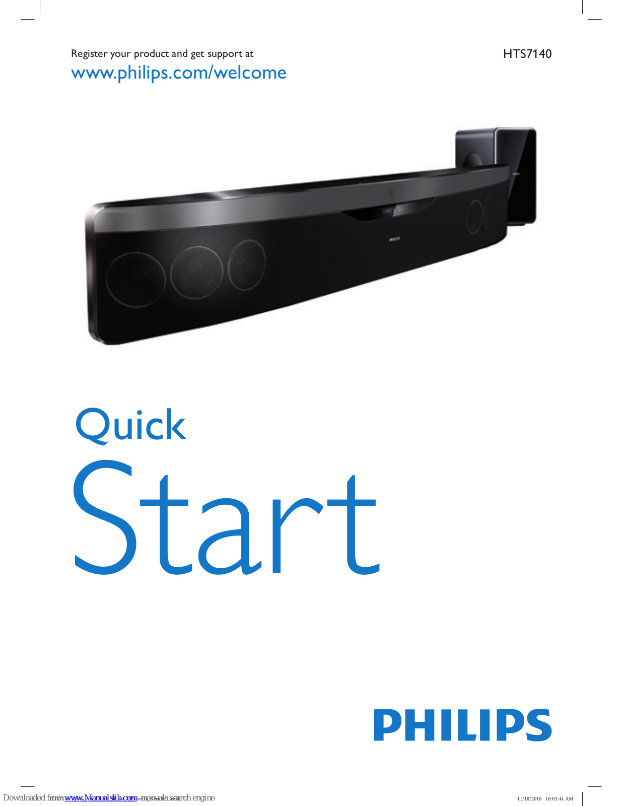 Philips HTS7140/12 Quick Start Manual