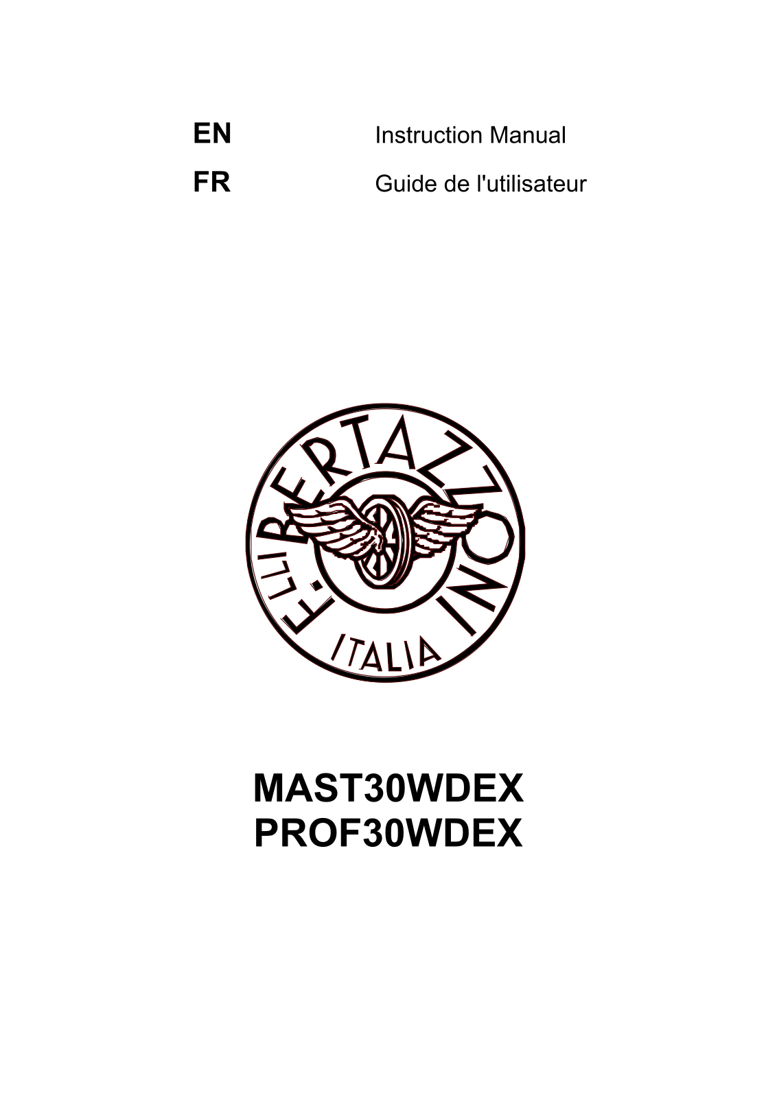 Bertazzoni MAST30WDEX, PROF30WDEX Installation Manual