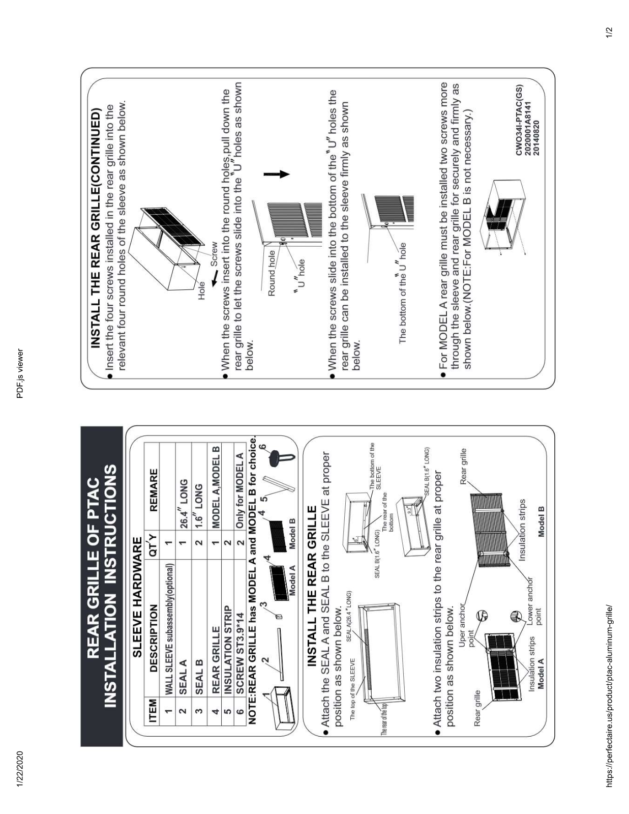 Perfect Aire 1PT-EXTG-BE Install Instructions - ManualMachine.com