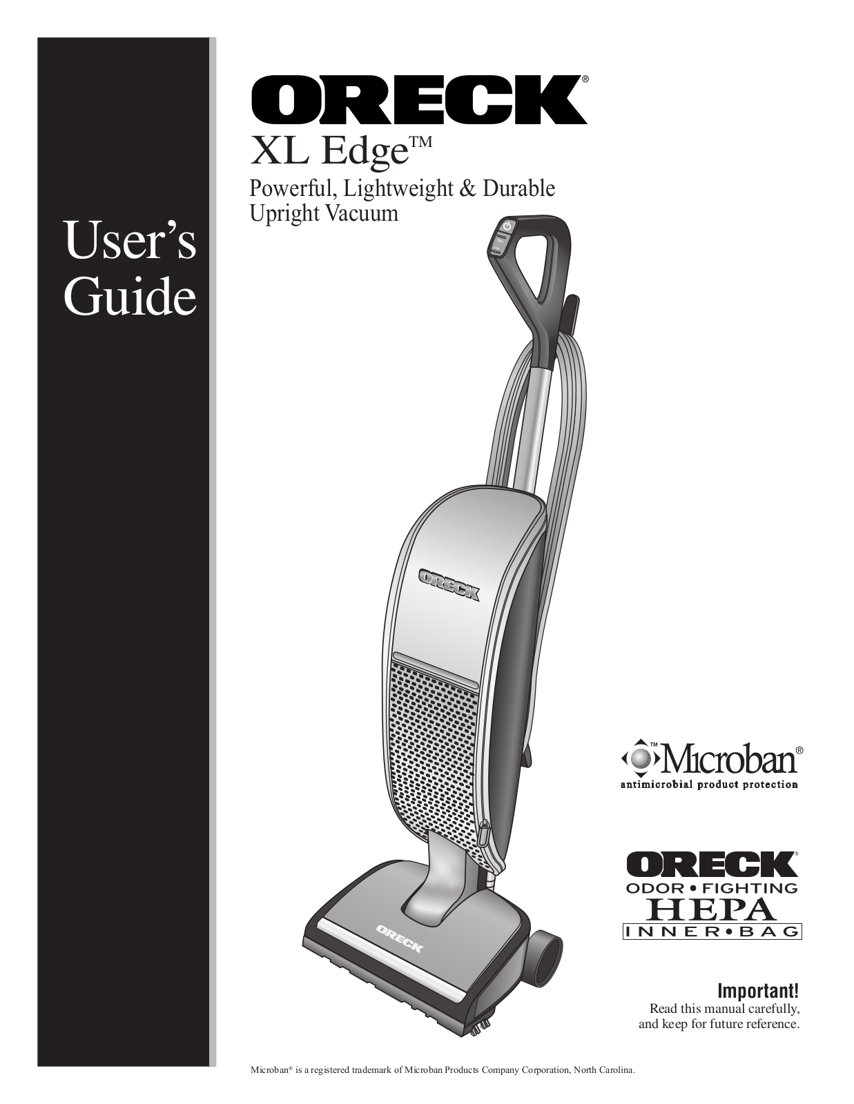 Oreck U8000 Owner's Manual