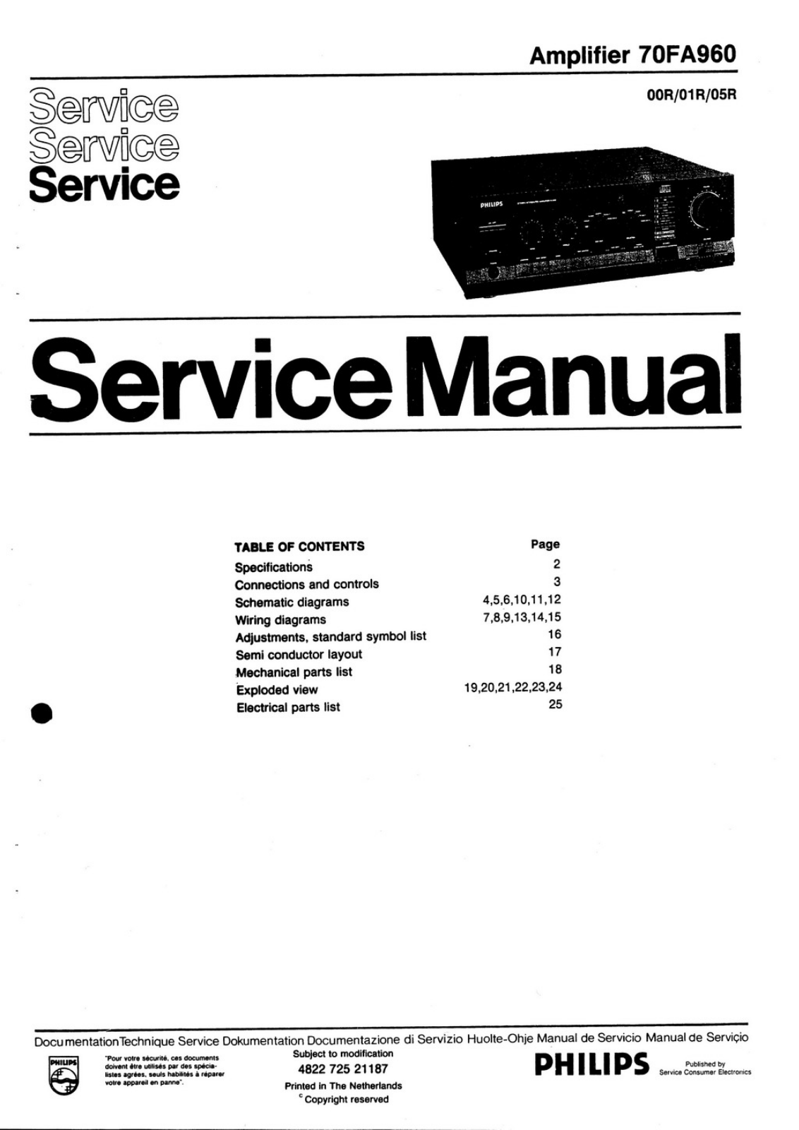 Philips FA-960 Service Manual