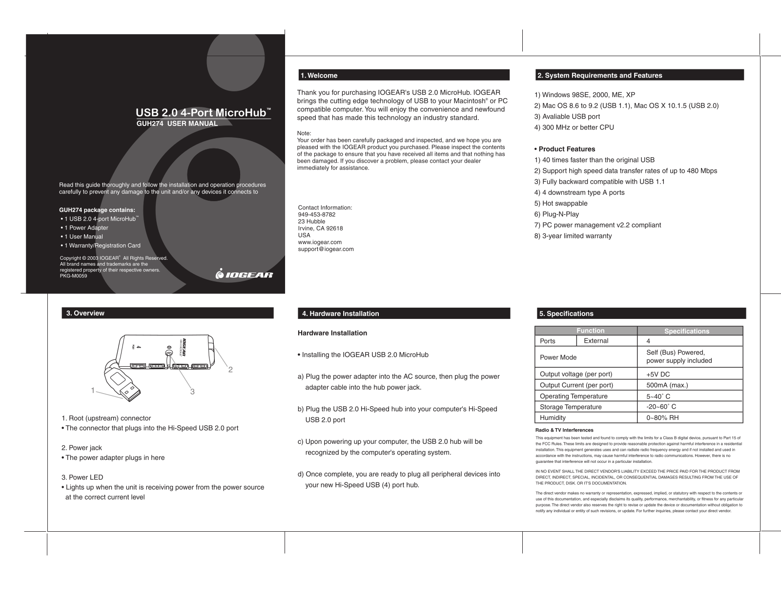 IOGear GUH274 User Manual