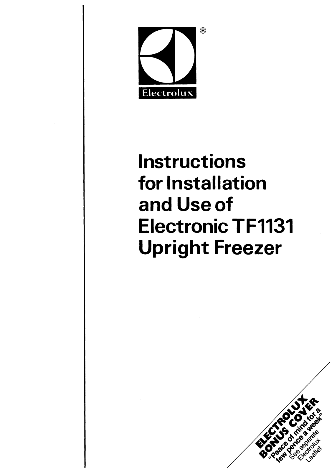 Electrolux TF1131 User Manual