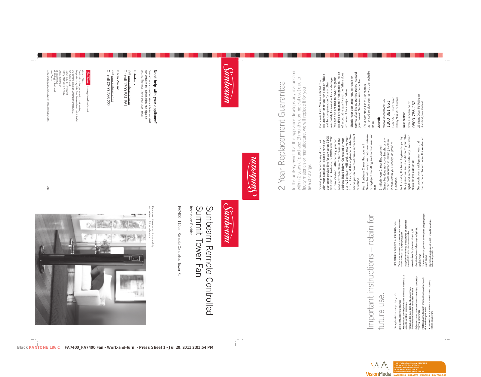 Sunbeam FA7400 User Manual