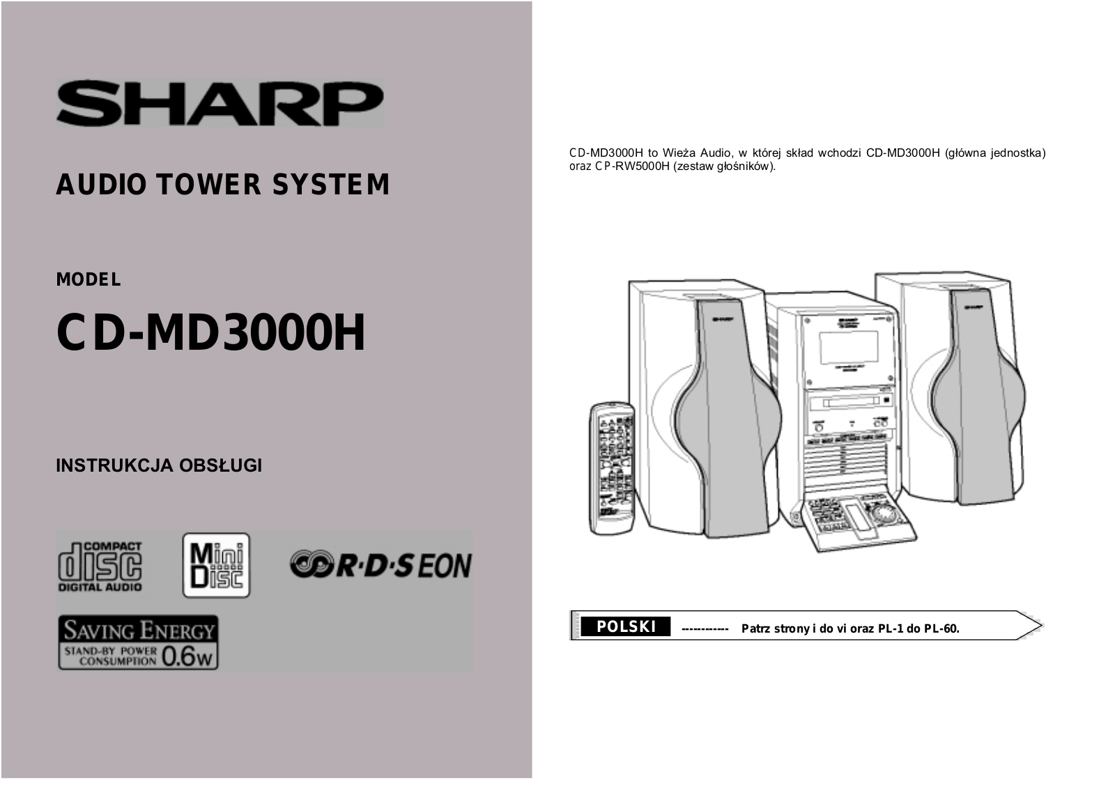 Sharp CD-MD3000H User Manual