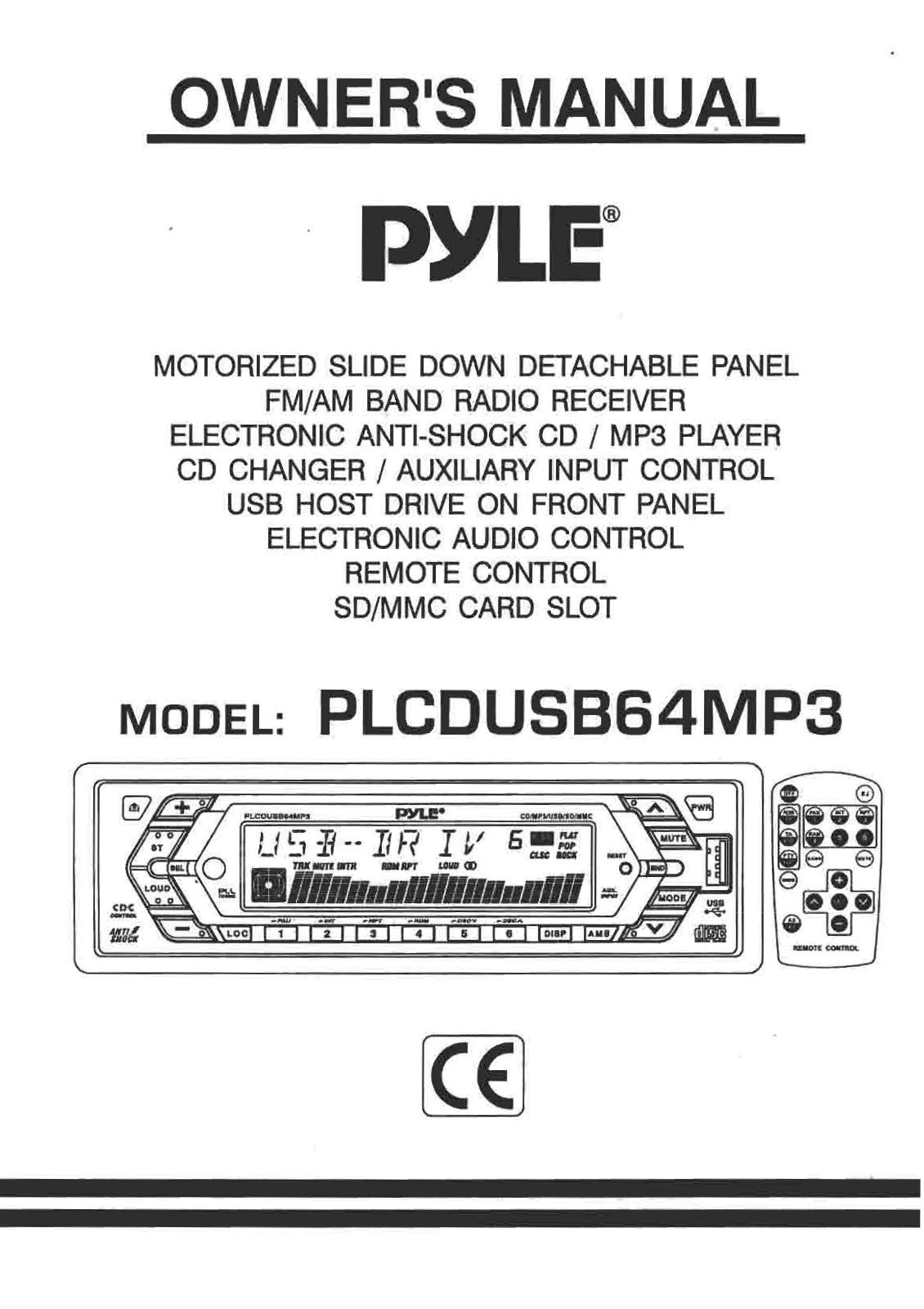 Pyle PLCDUSB-64-MP-3 Owners manual