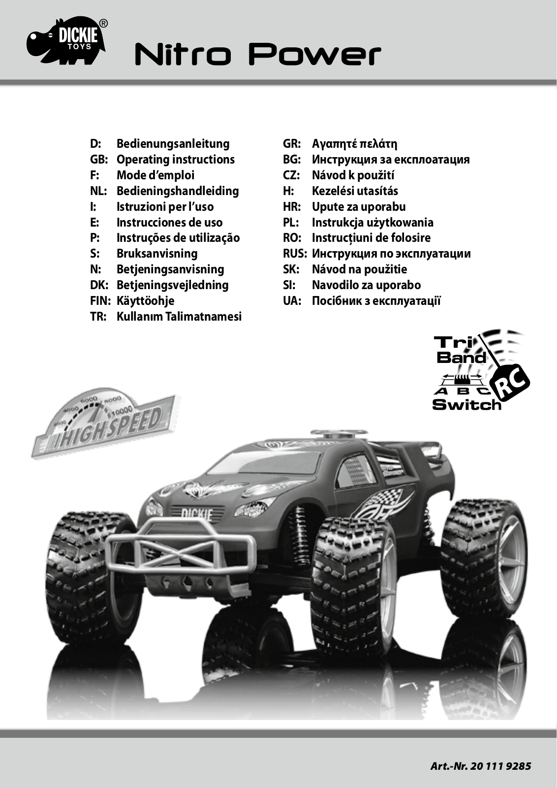 Dickie Toys Nitro Power User guide