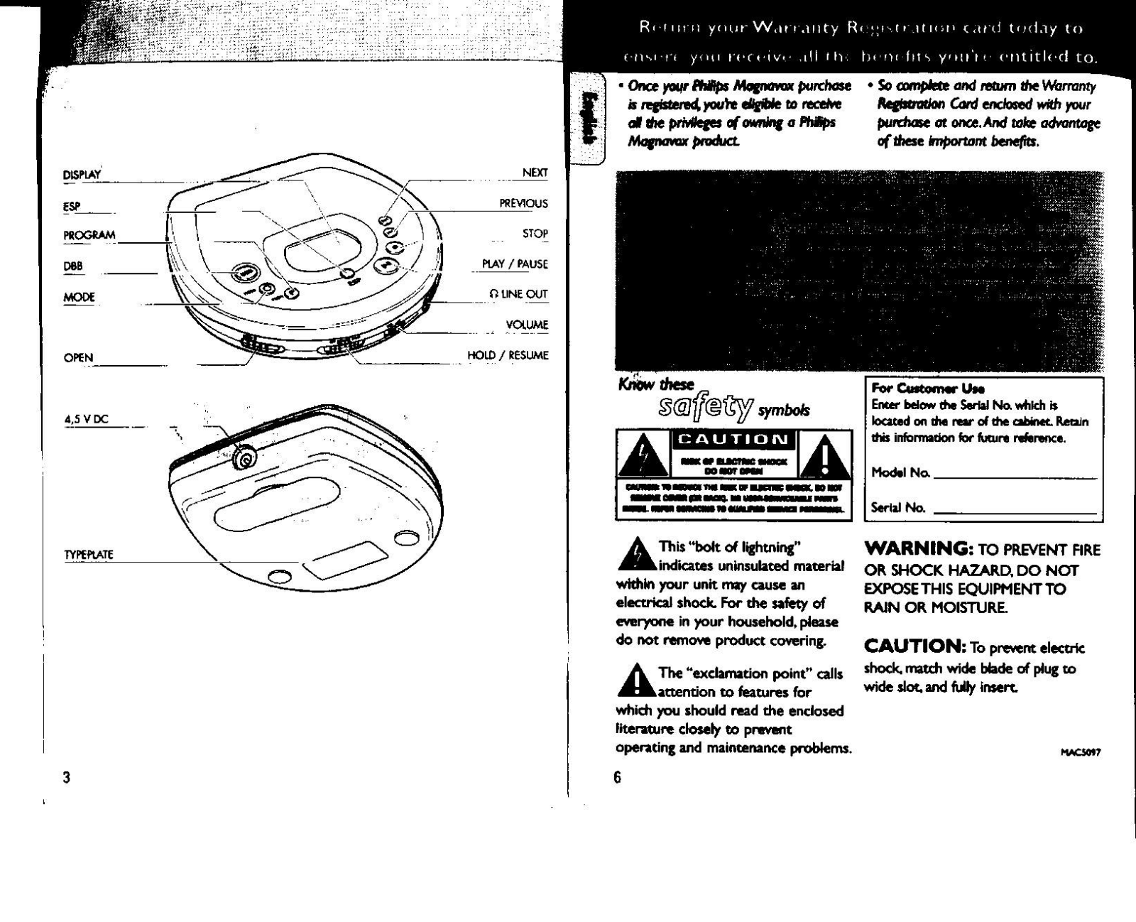 Philips AZ7381 Owner's Manual