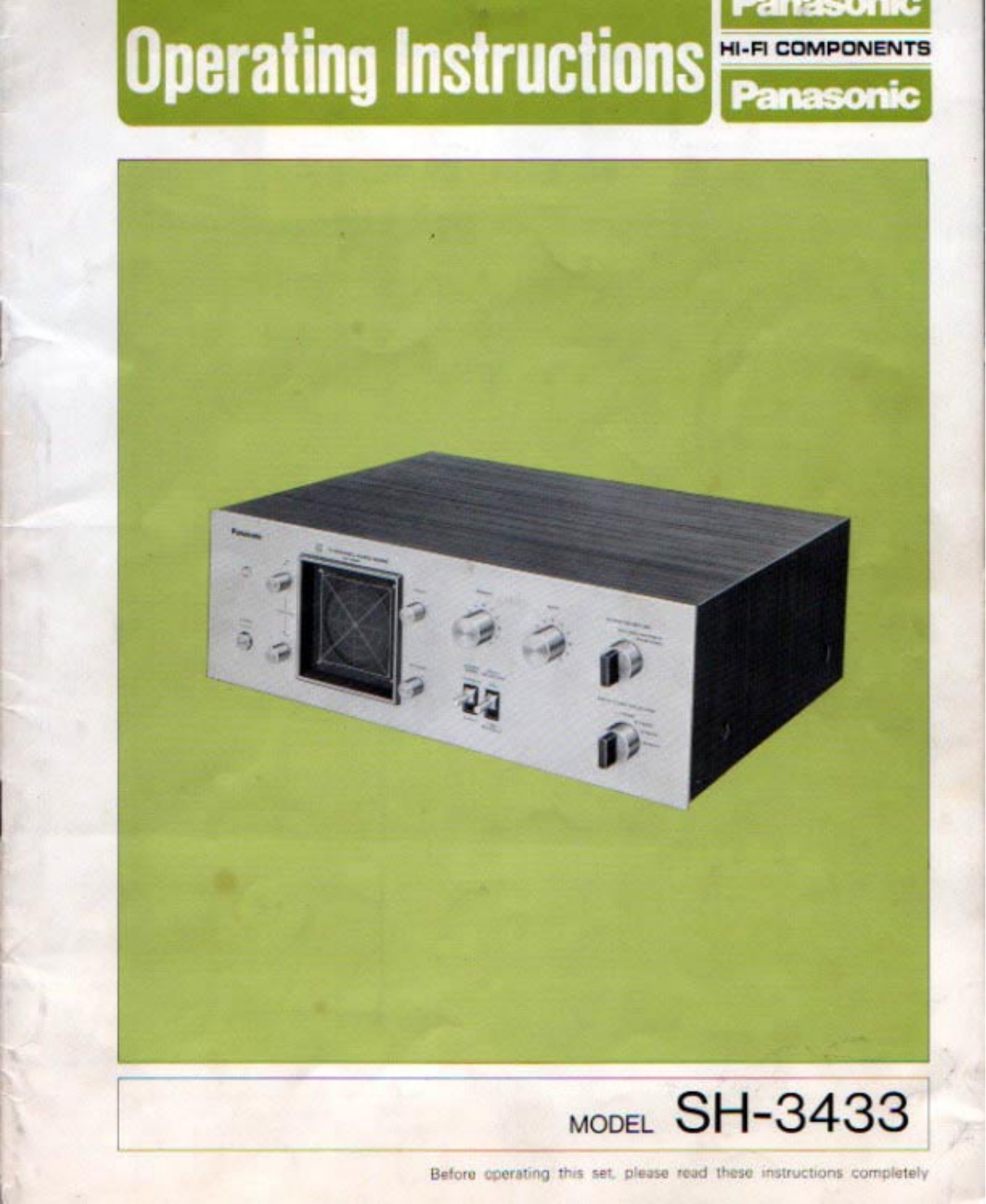 Technics SH-3433 Owners manual