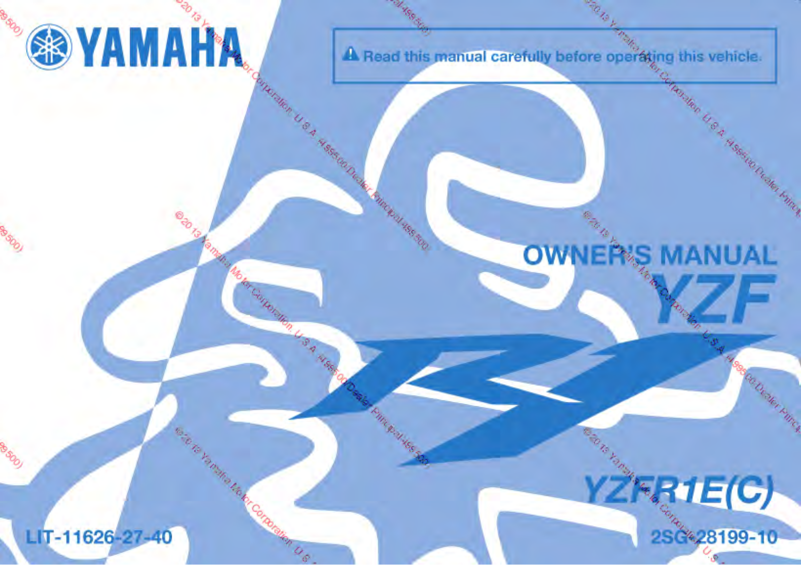 Yamaha YZFR1EC User Manual