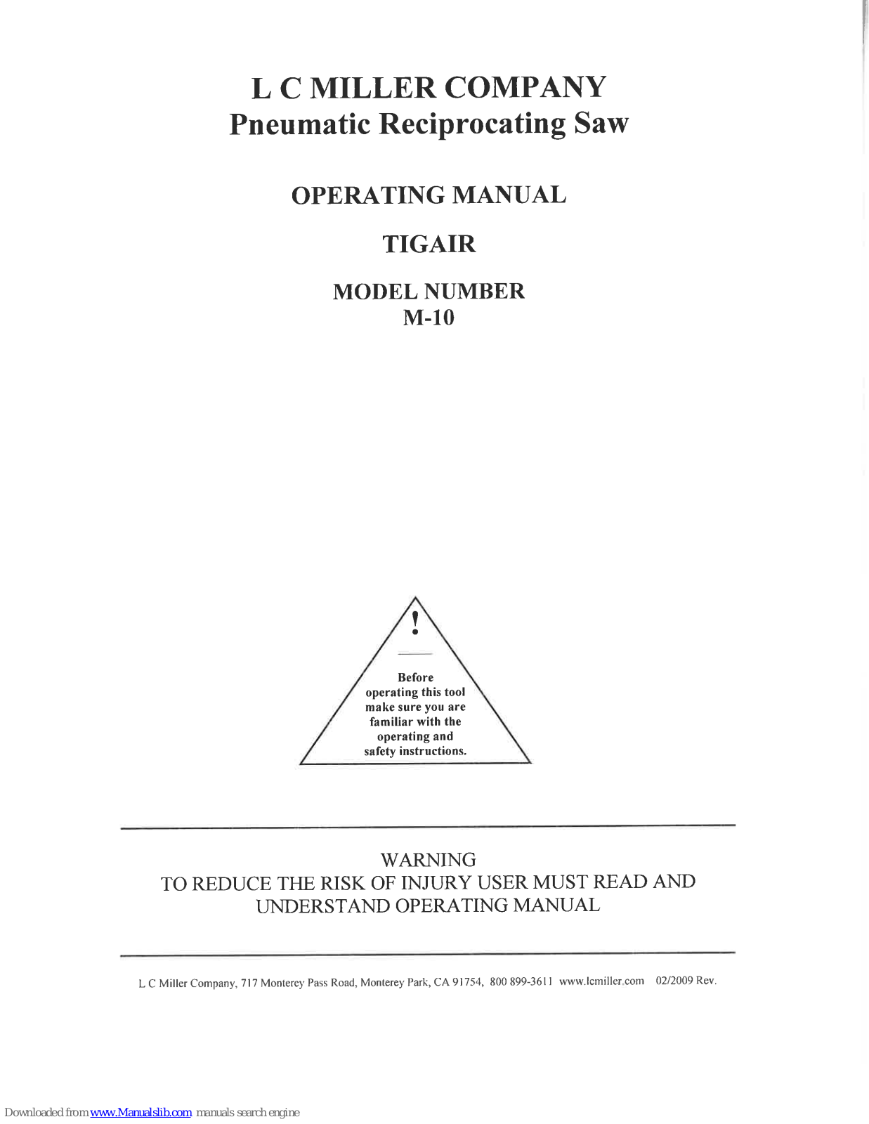 tigair M-10 Operating Manual