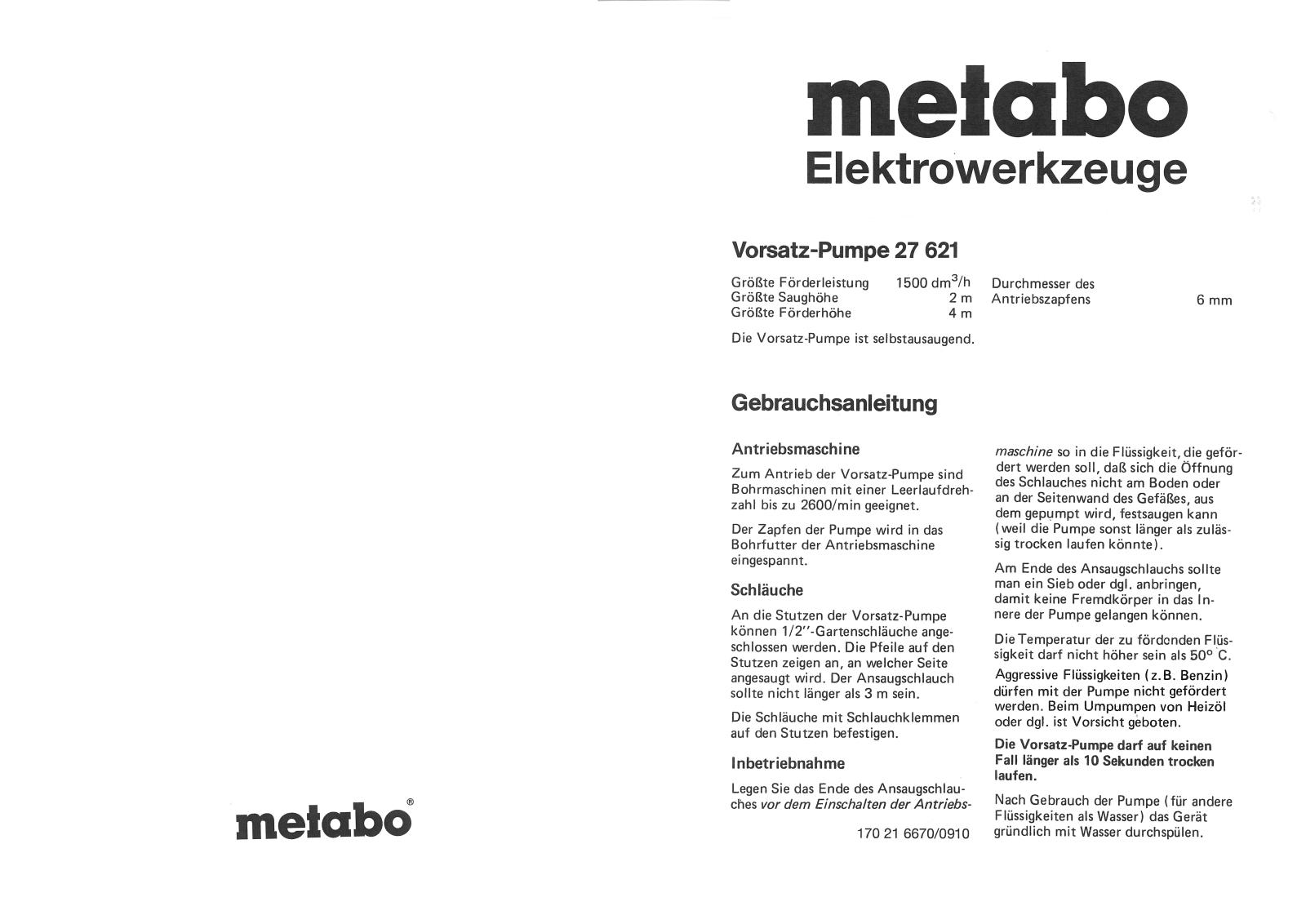 Metabo 27 621 User guide - ManualMachine.com
