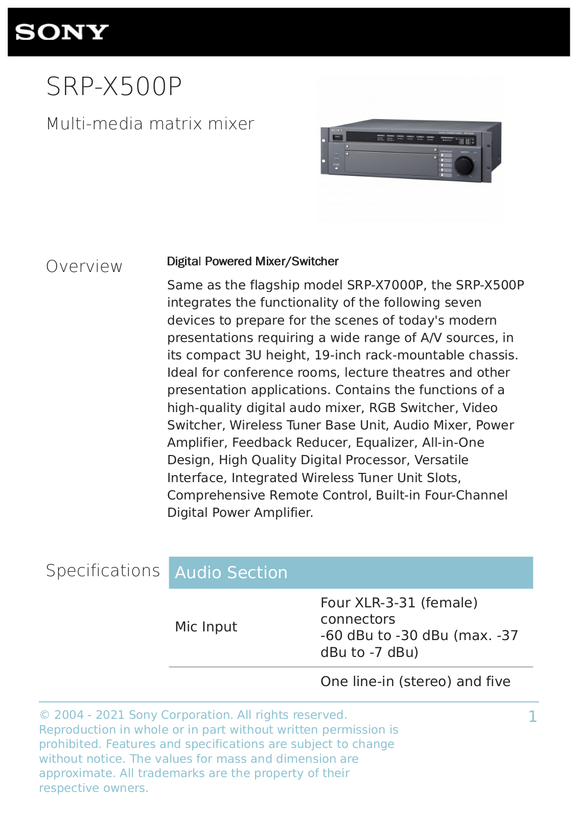 Sony SRP-X500P, SRP-X7000P User Manual