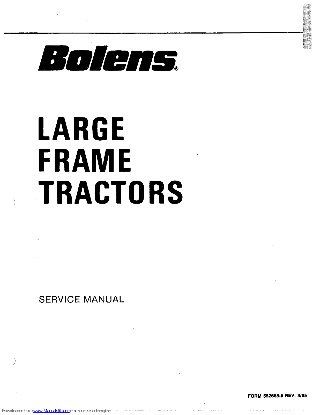 Bolens 1886s-05, 1886s-06 HT 18, 2289 HT 20, 2086 HT 20, 2389 HT 23 Service Manual