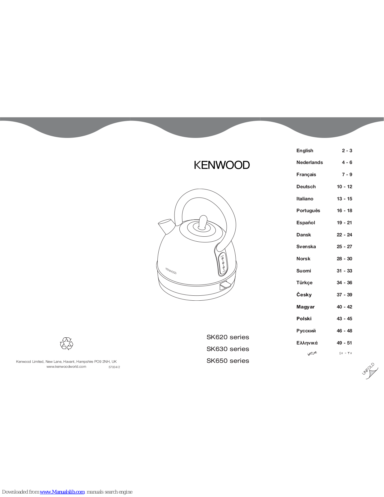 Kenwood SK620 series, SK630 series, SK650 series, SJM240 series, SJM250 series User Manual